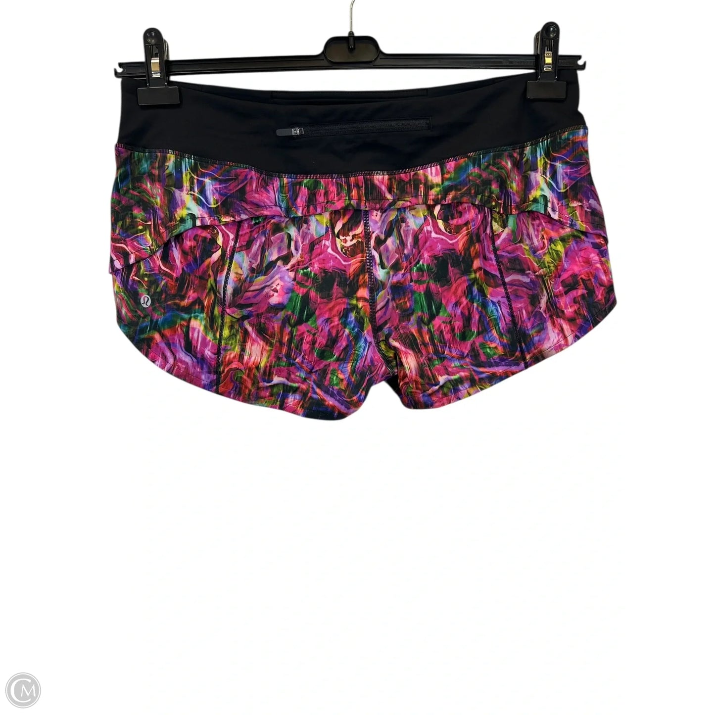 Athletic Shorts By Lululemon In Black & Pink, Size: 12