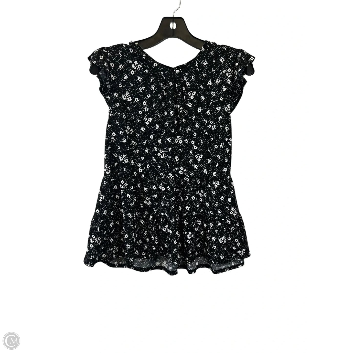 Top Short Sleeve By Monteau In Black & White, Size: Xl