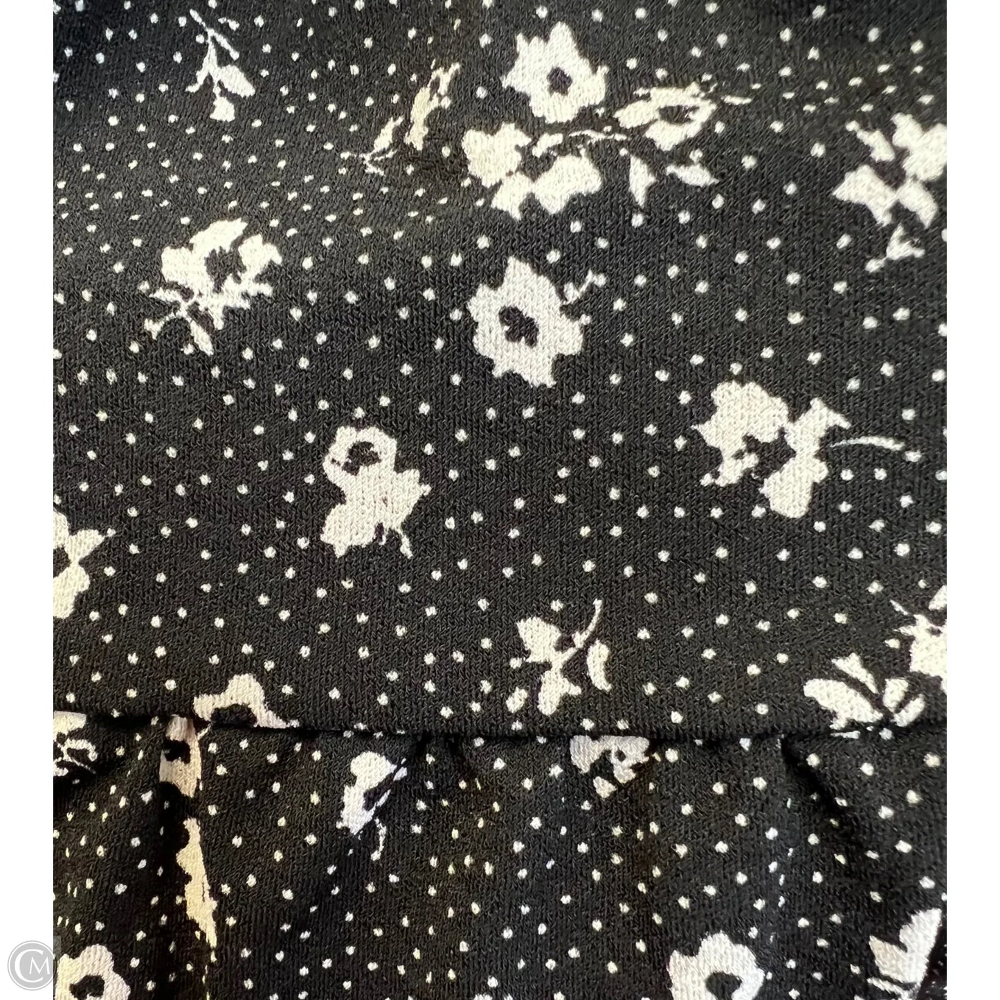 Top Short Sleeve By Monteau In Black & White, Size: Xl