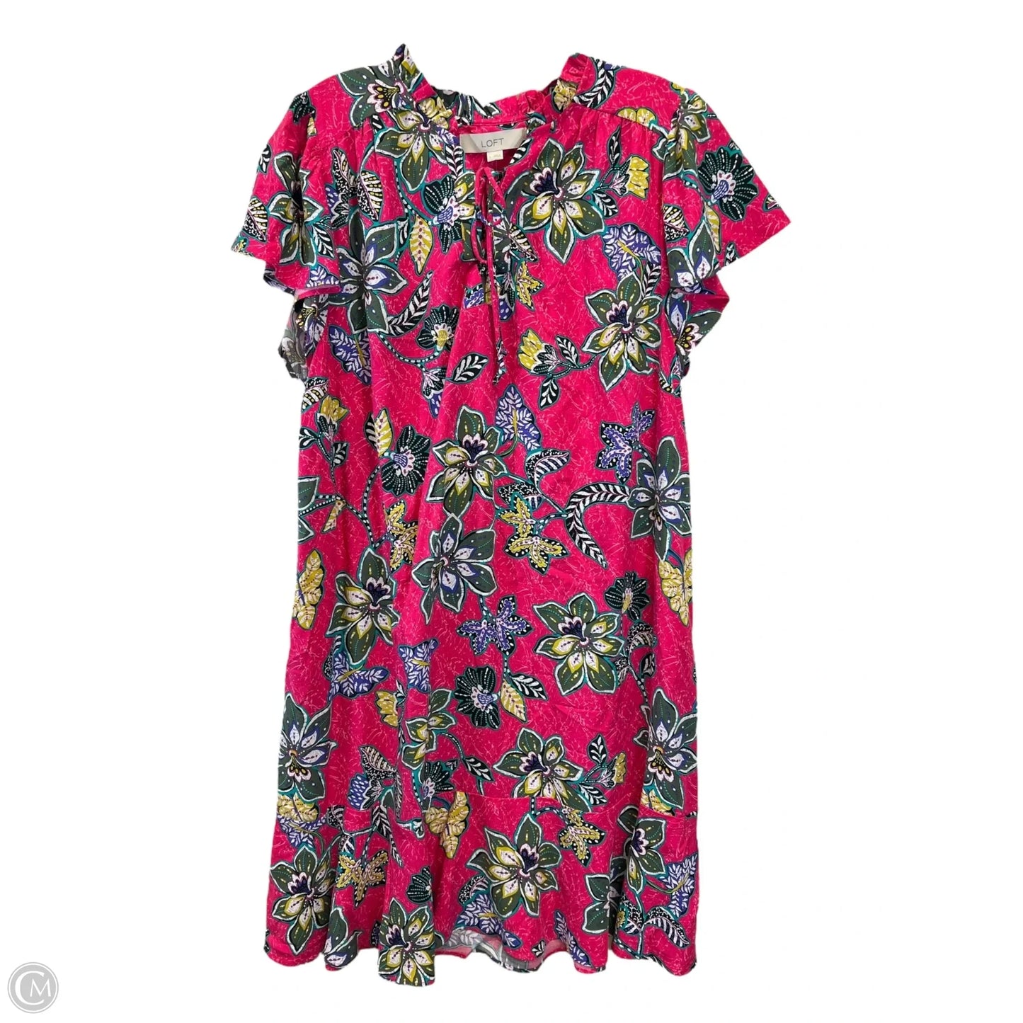 Dress Casual Midi By Loft In Floral Print, Size: L