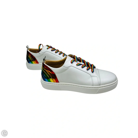 Shoes Luxury Designer By Christian Louboutin In Rainbow Print, Size: 7.5