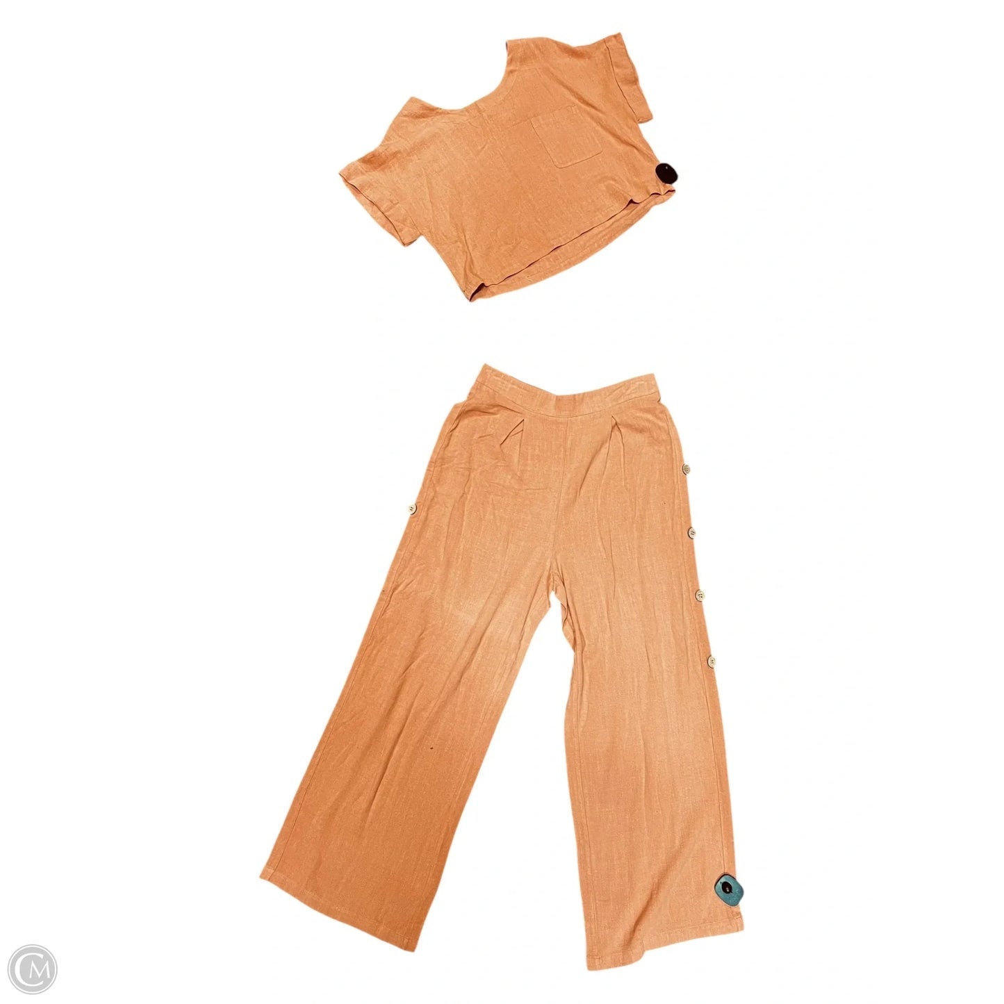 Pants Suit 2pc By New In In Peach, Size: L