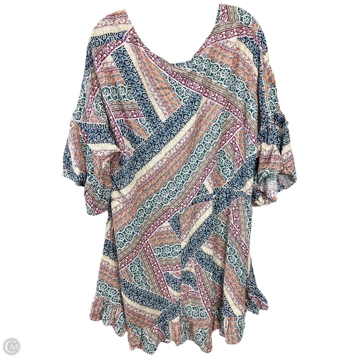 Top Short Sleeve By Avenue In Multi-colored, Size: 2x