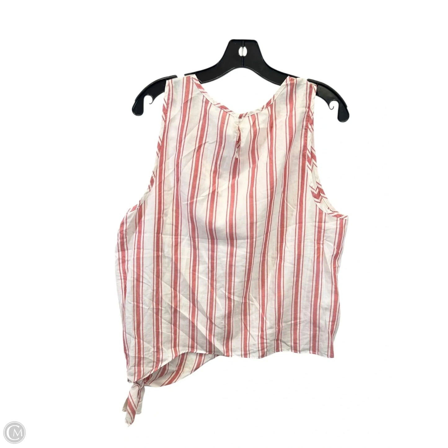 Top Sleeveless By Madewell In Pink & White, Size: Xl