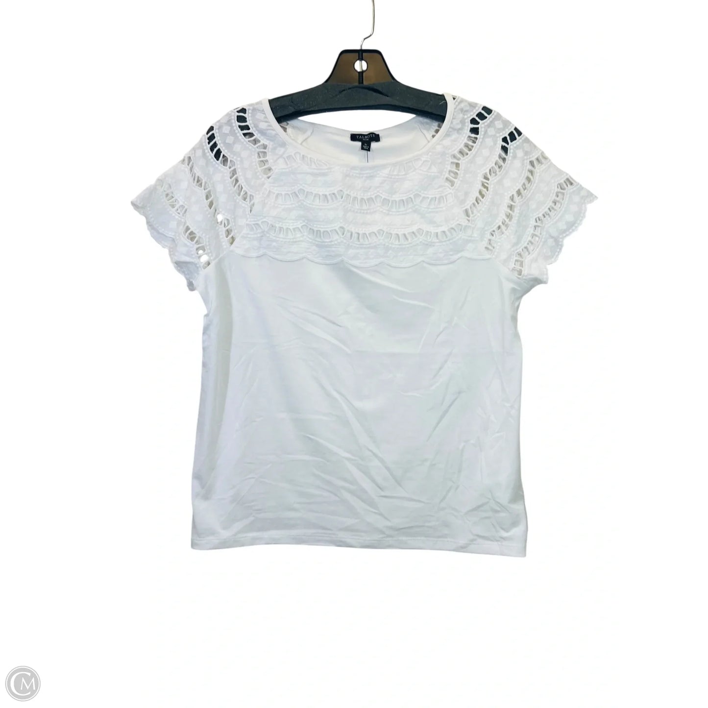 Top Short Sleeve By Talbots In White, Size: Sp