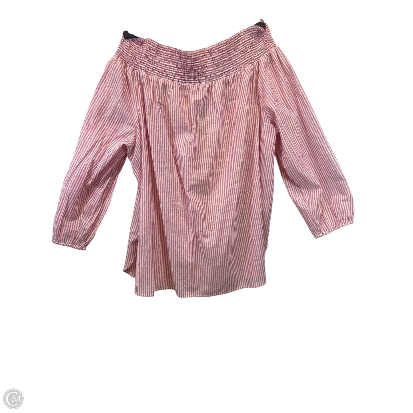 Top Long Sleeve By Michael Kors In Pink & White, Size: 3x