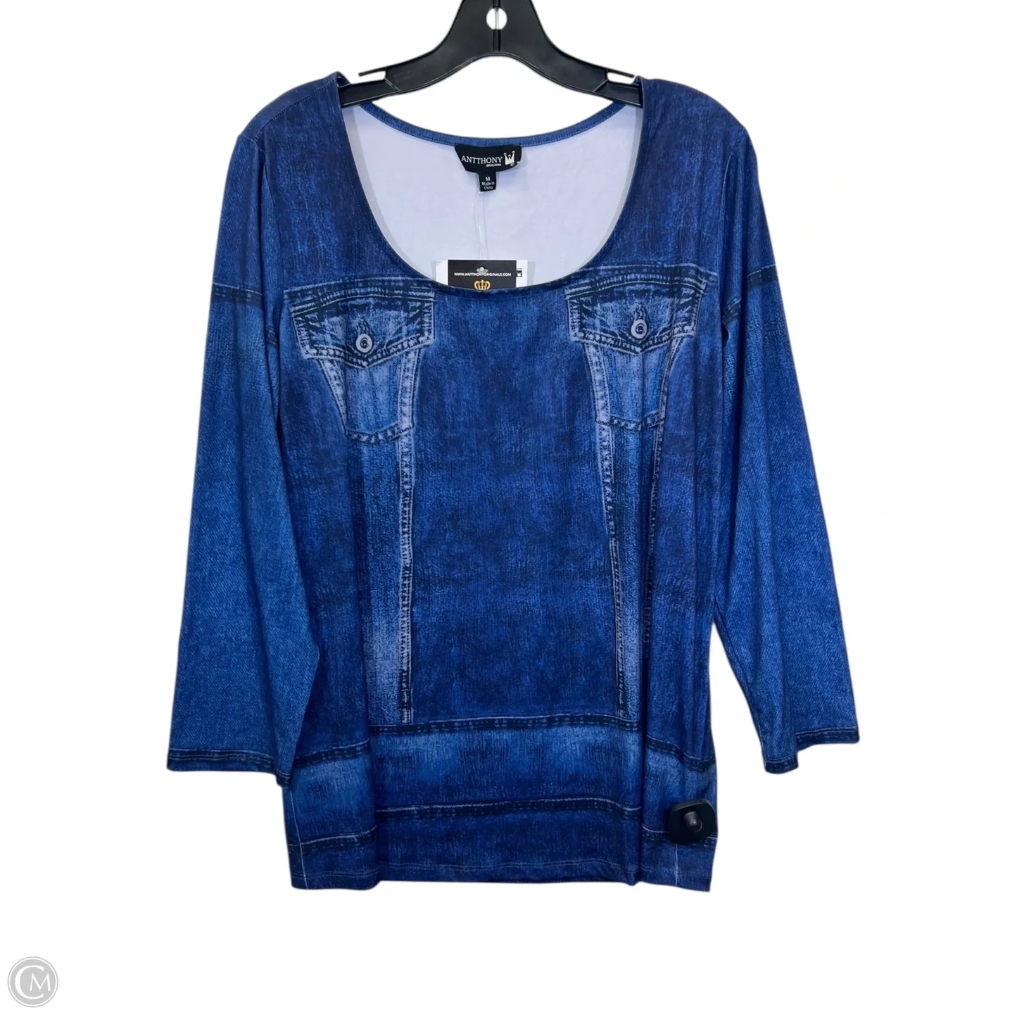 Top 3/4 Sleeve By Clothes Mentor In Blue, Size: M