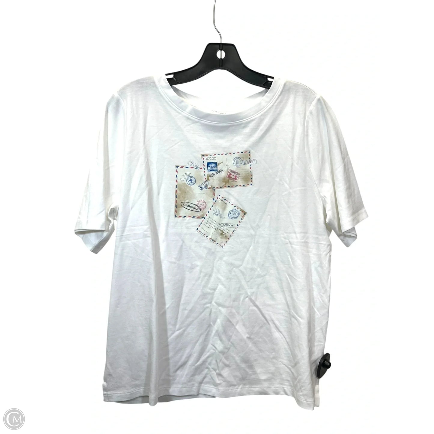 Top Short Sleeve Basic By Talbots In White, Size: Lp