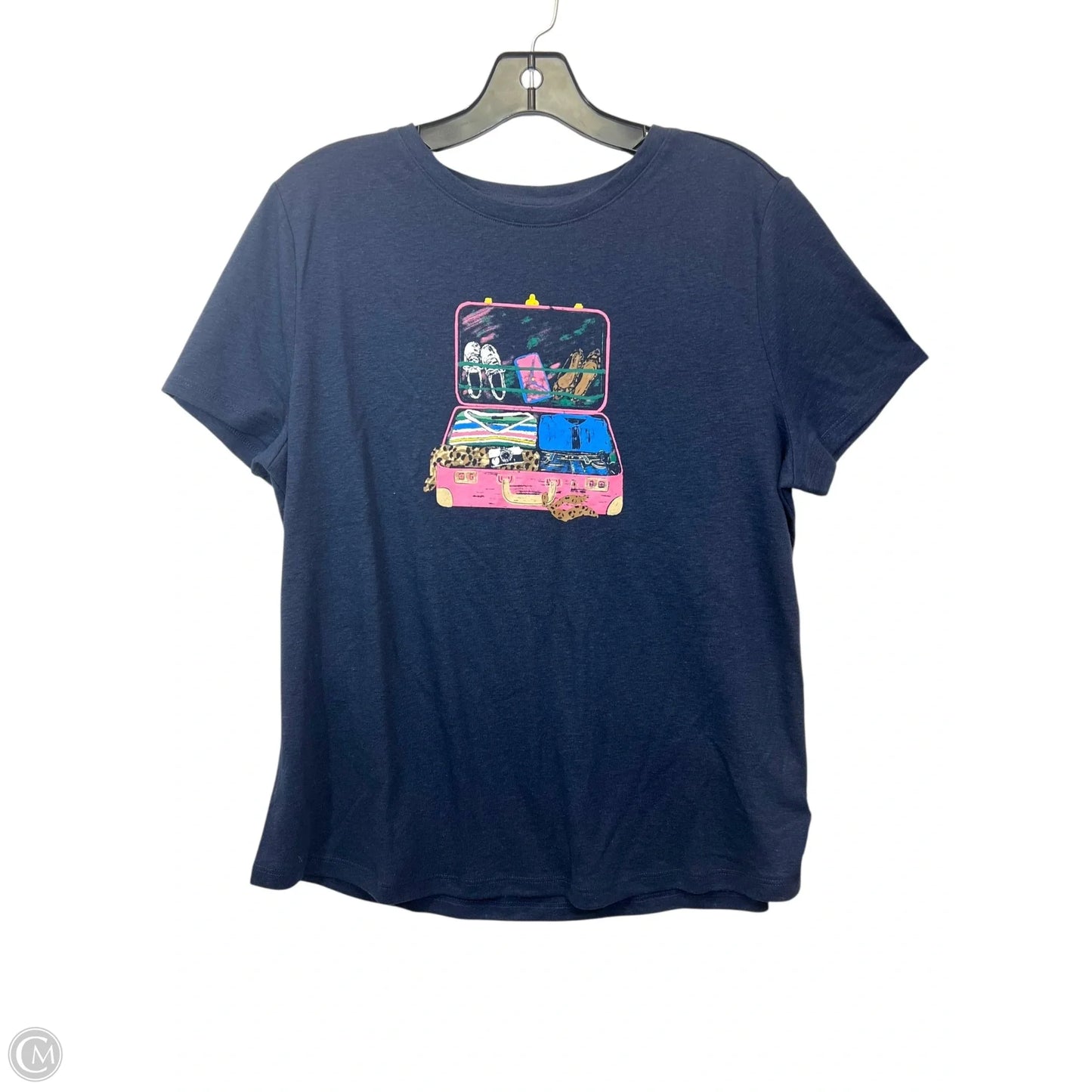 Top Short Sleeve Basic By Talbots In Blue, Size: Lp