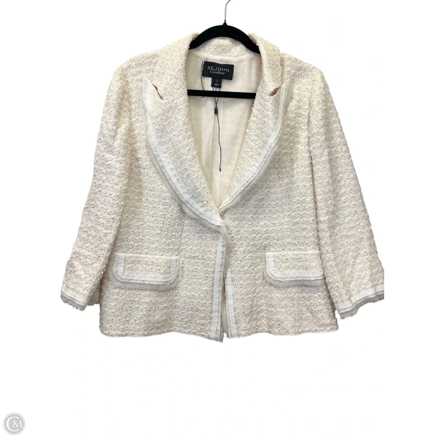 Blazer By St John Collection In Gold & Tan, Size: 14