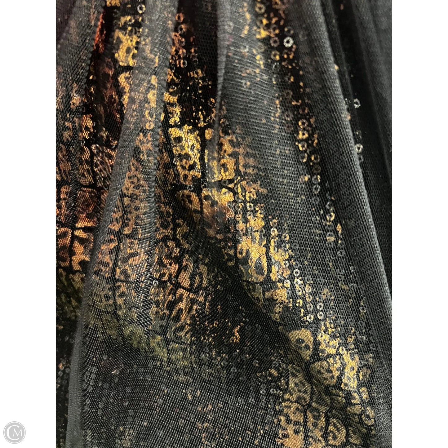 Dress Party Midi By Betsey Johnson In Black & Gold, Size: S