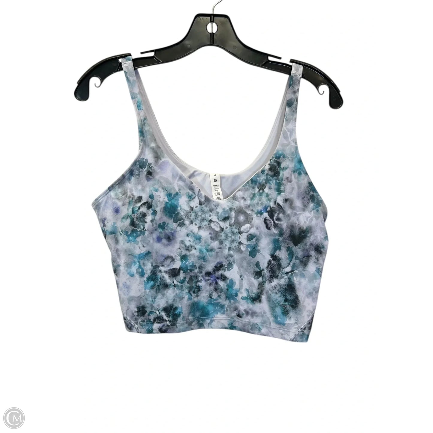 Athletic Tank Top By Lululemon In Blue & Grey, Size: 12