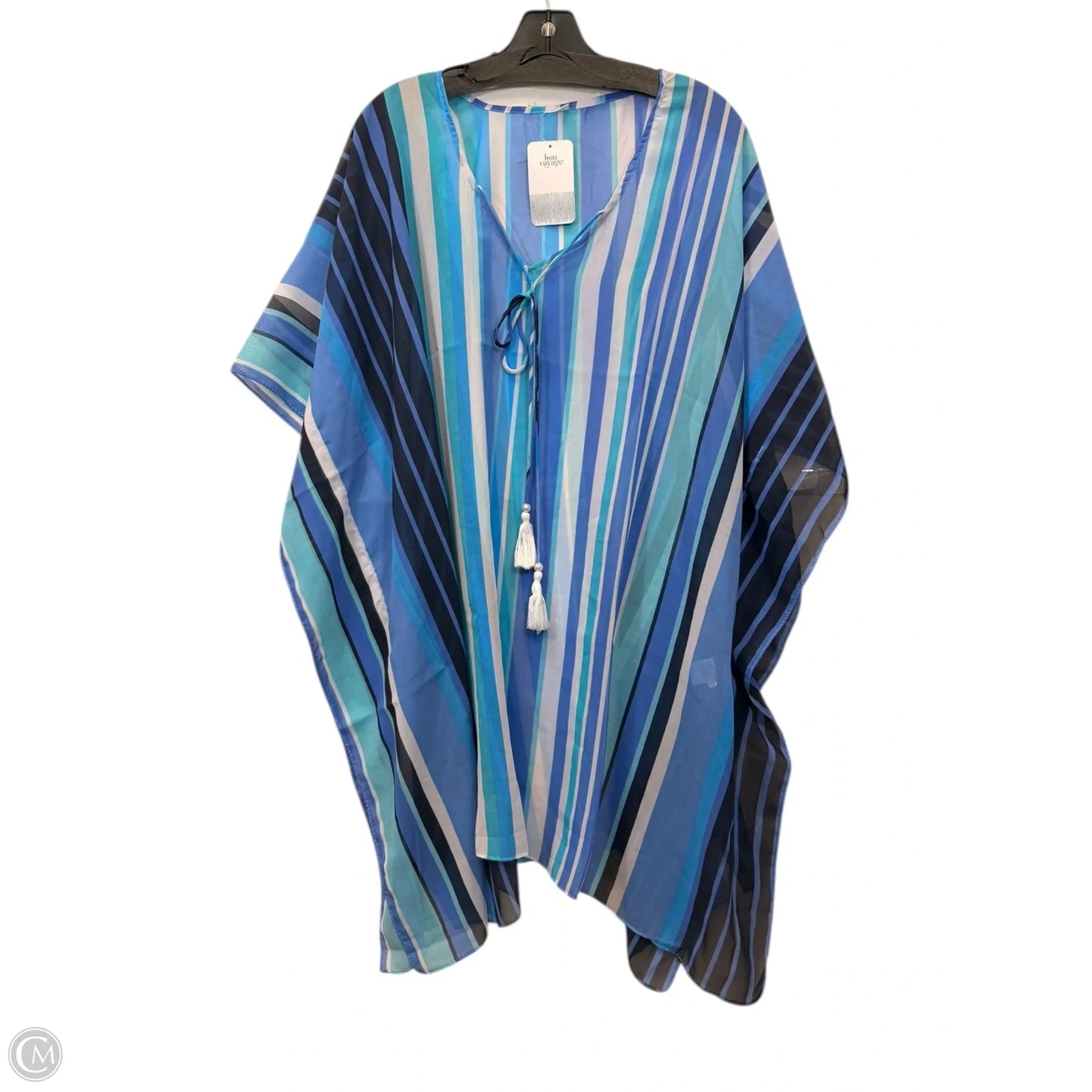 Swimwear Cover-up By Bon Voyage In Blue, Size: Osfm