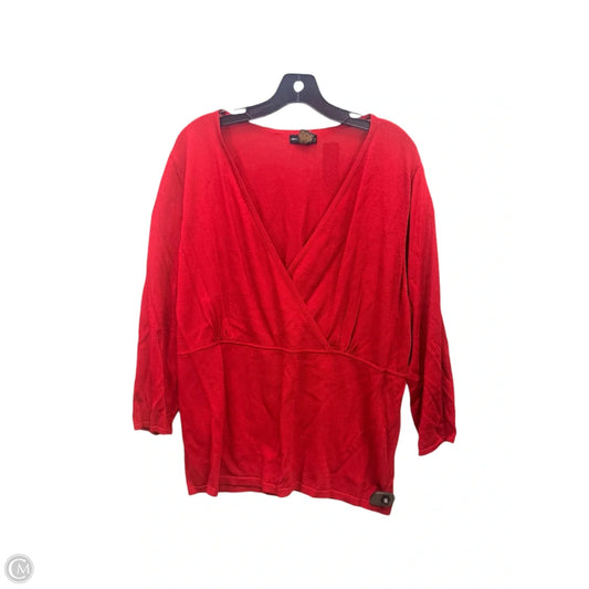 Top Long Sleeve By Grace Dane Lewis In Red, Size: 2x