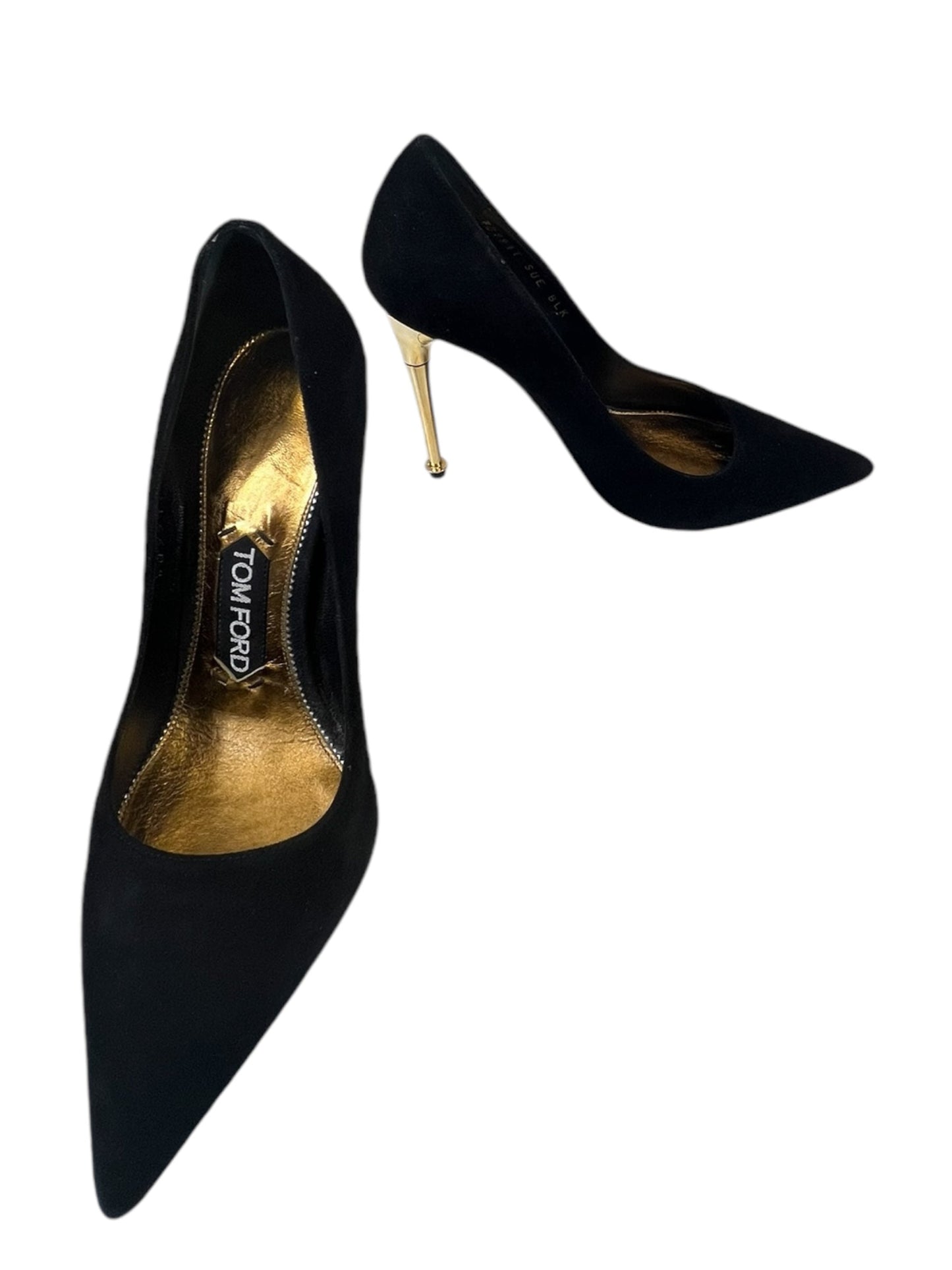 Shoes Luxury Designer By Tom Ford In Black Gold, Size: 6.5