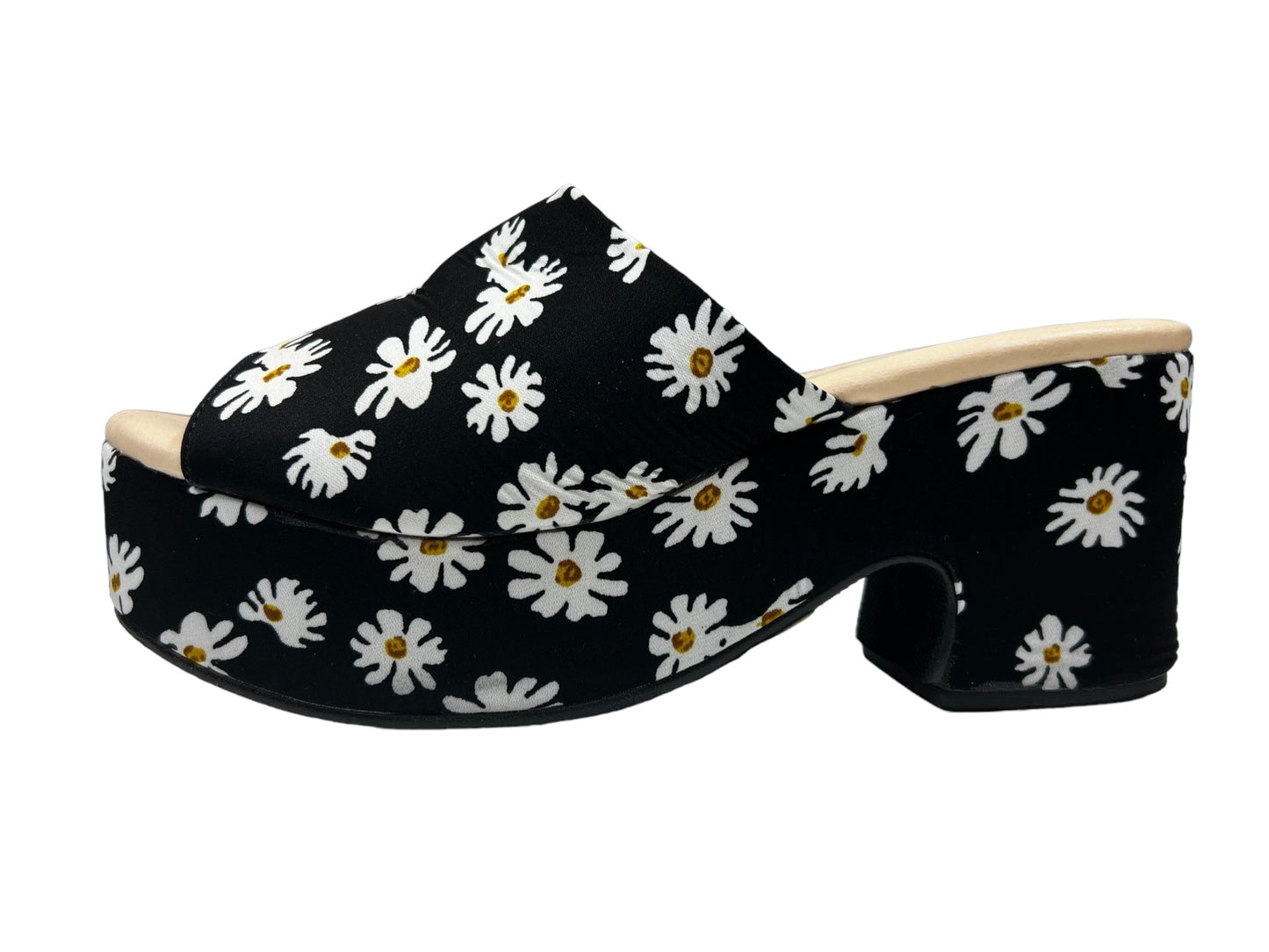 Black Floral Shoes Heels Wedge Matisse, Size 9