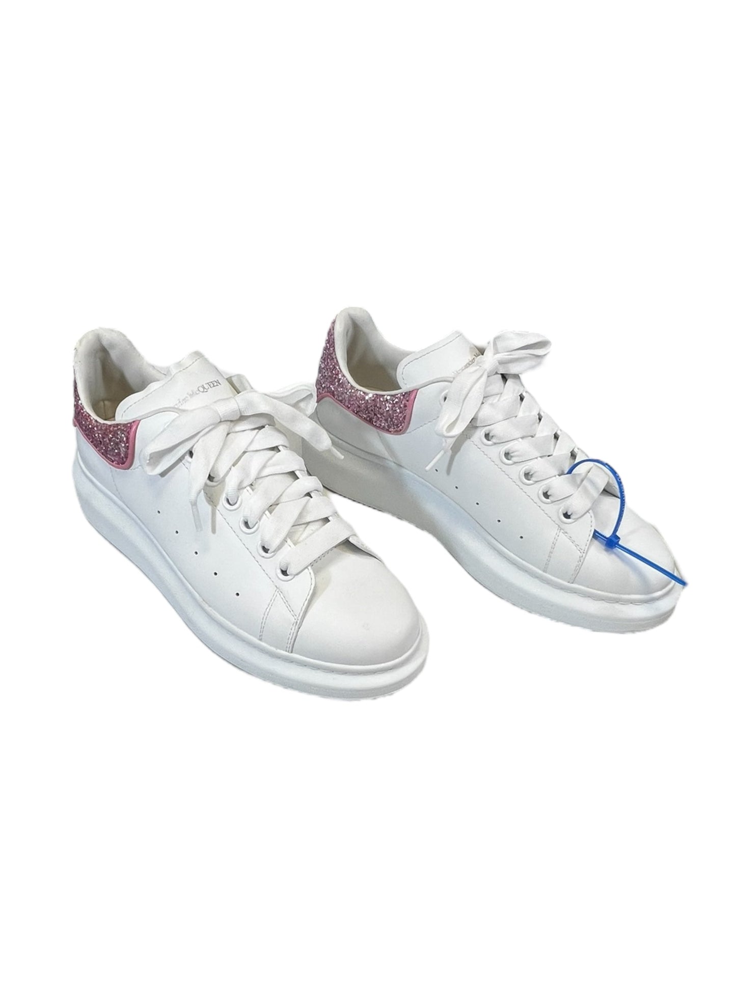 Pink & White Shoes Luxury Designer Alexander Mcqueen, Size 9.5