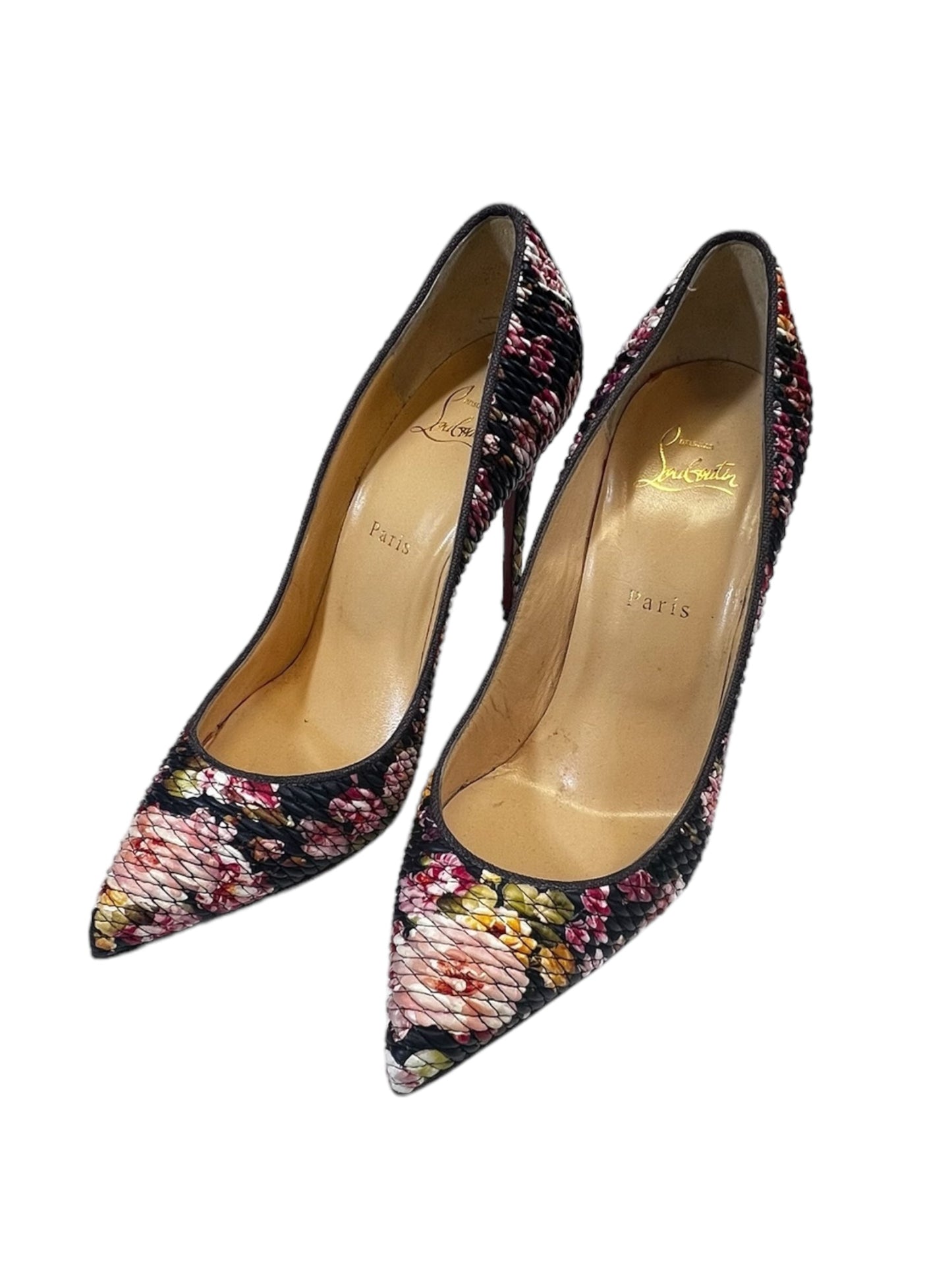 Floral Print Shoes Luxury Designer Christian Louboutin, Size 9