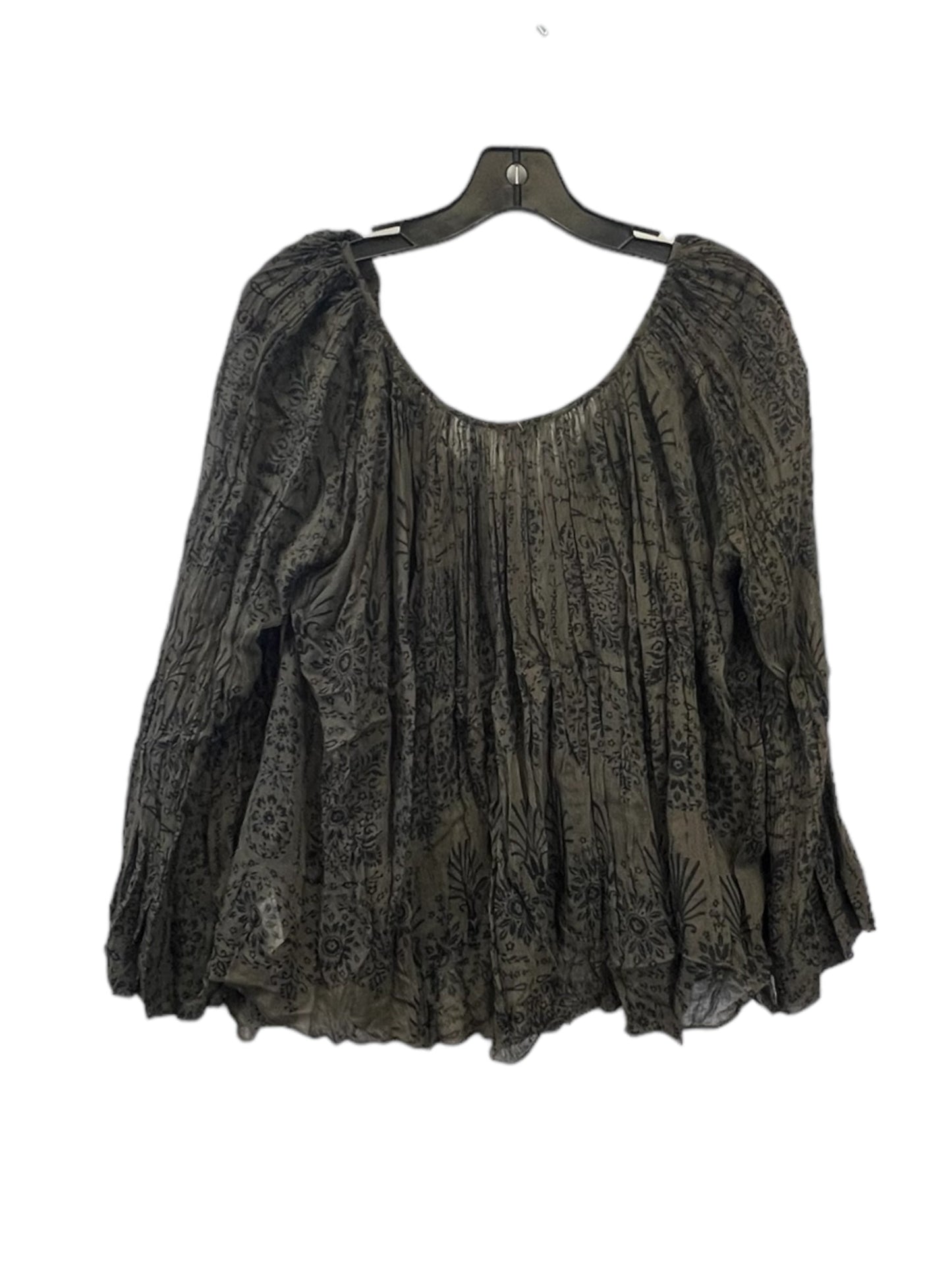 Top Long Sleeve By Free People In Black & Green, Size: S