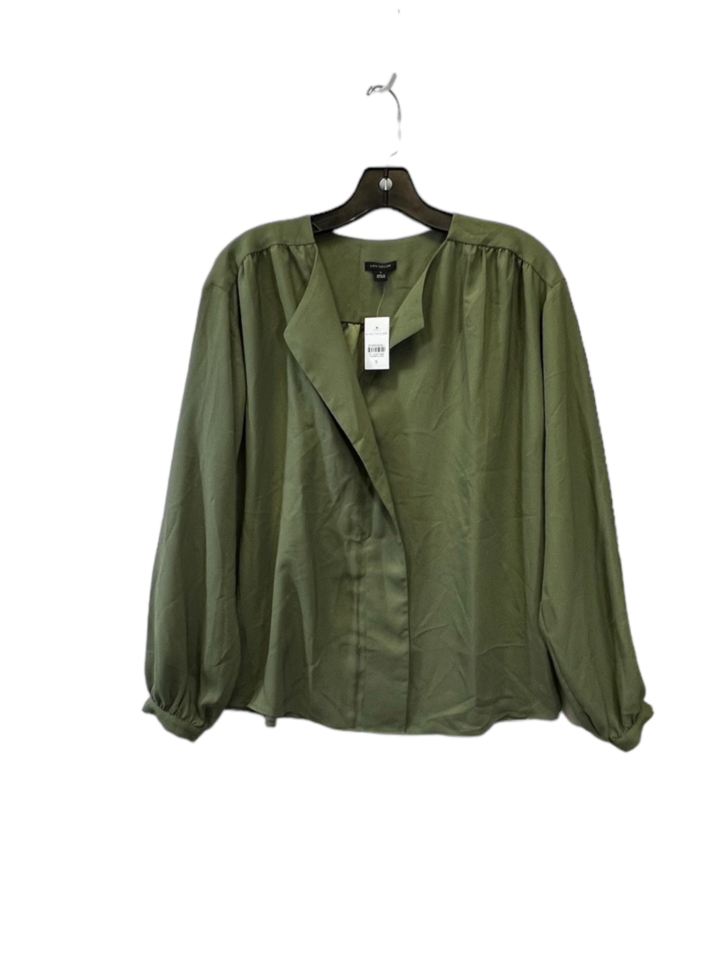 Green Top Long Sleeve Ann Taylor, Size S