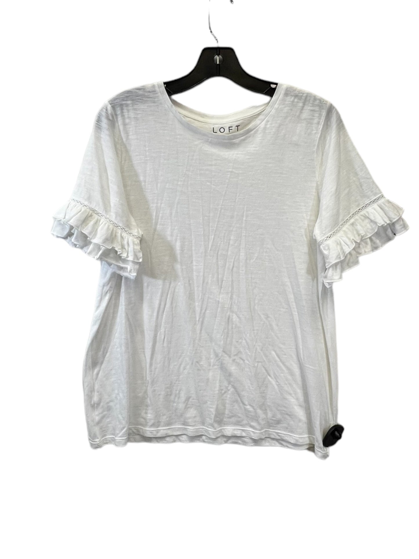 White Top Short Sleeve Loft, Size M