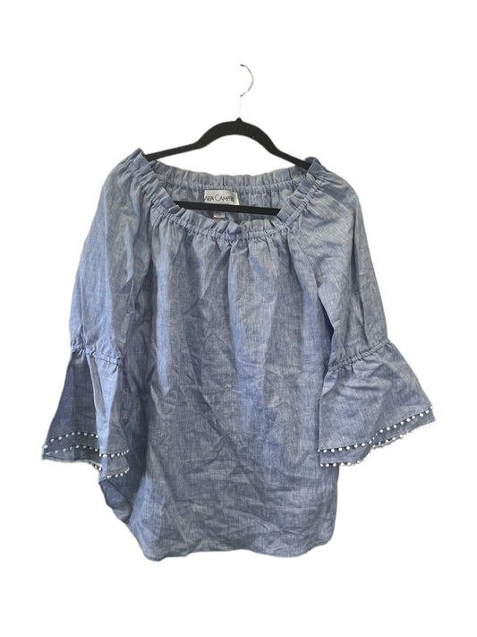 Top Long Sleeve Designer By Sara Campell In Blue, Size: M