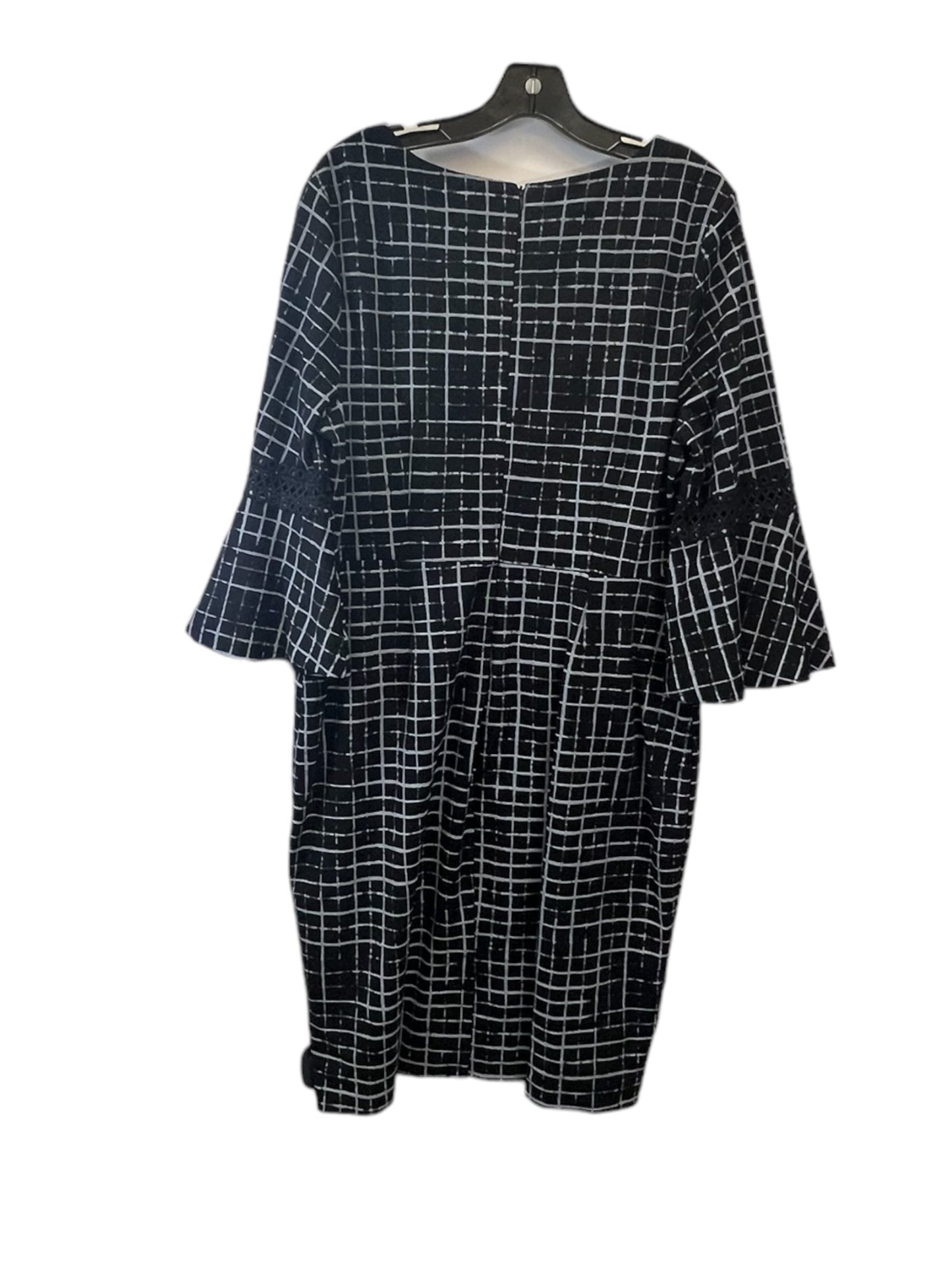 Dress Casual Midi By Isaac Mizrahi In Black & Grey, Size: Xl