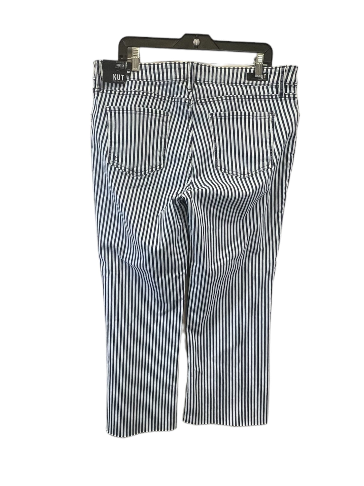 Jeans Flared By Kut In Striped Pattern, Size: 16