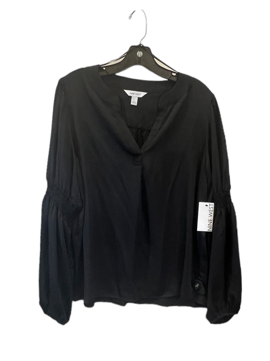 Top Long Sleeve By Nine West In Black, Size: L