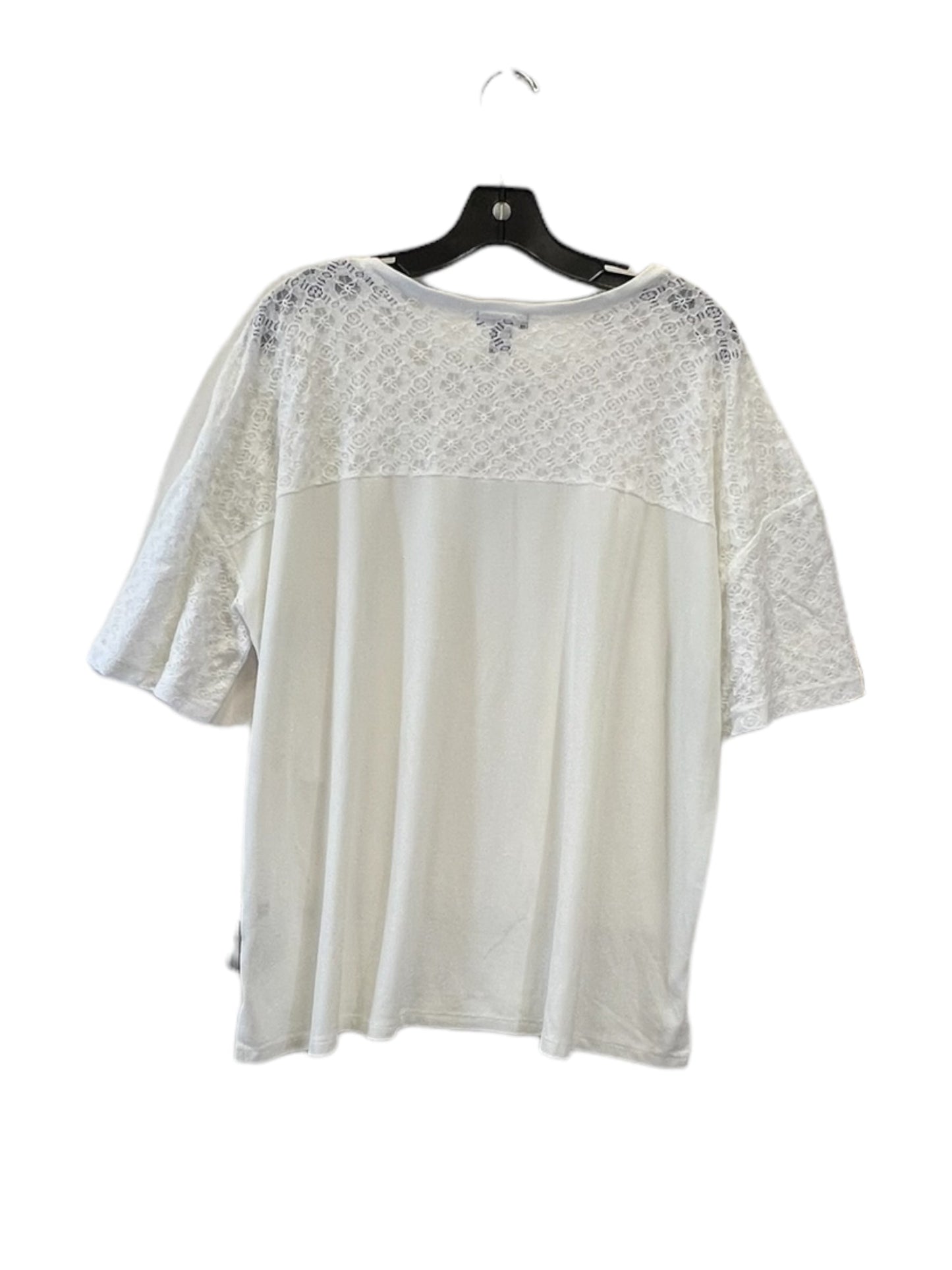 Top Short Sleeve By Halogen In White, Size: Xxl