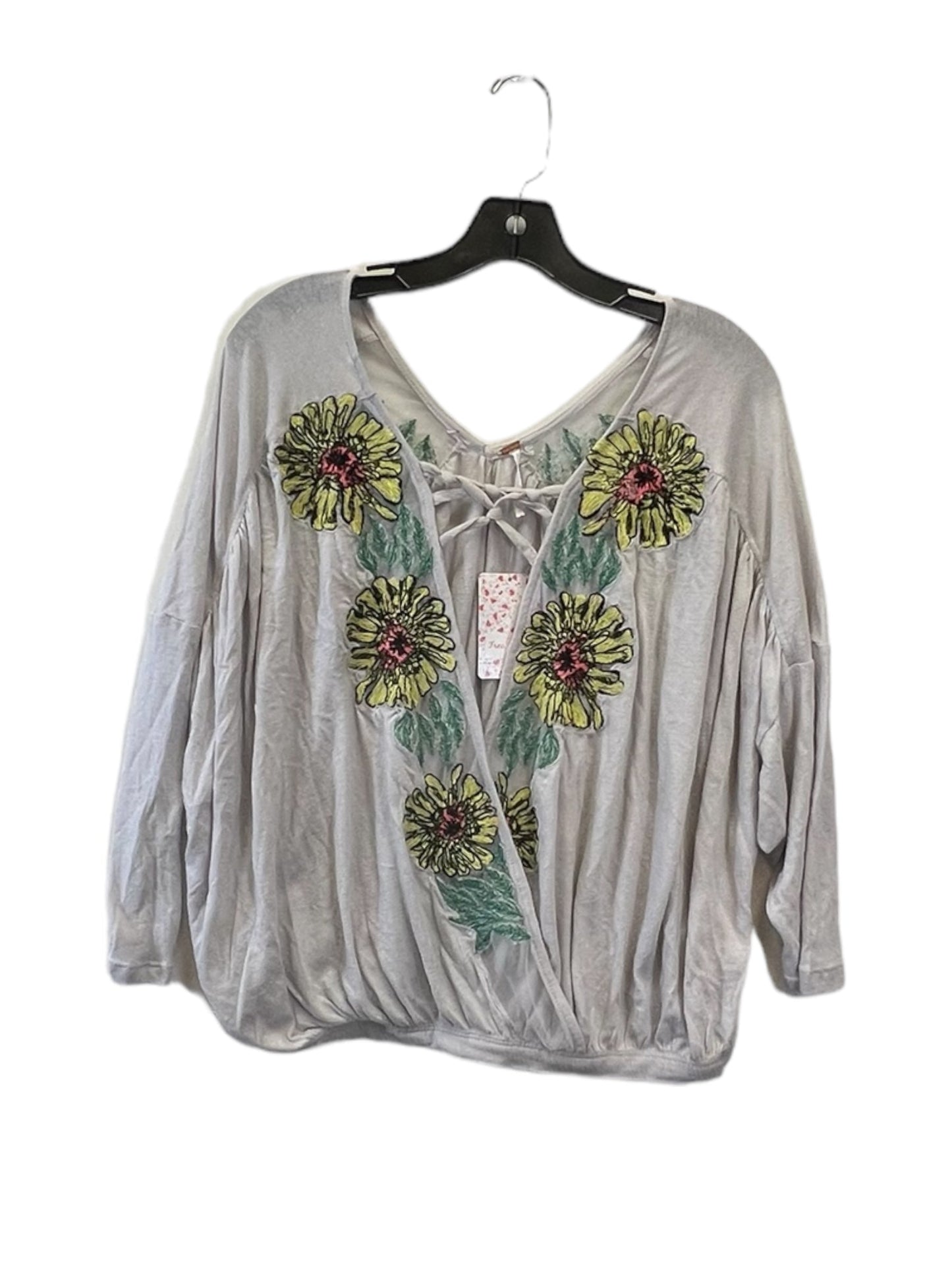 Top Short Sleeve By Free People In Floral Print, Size: S