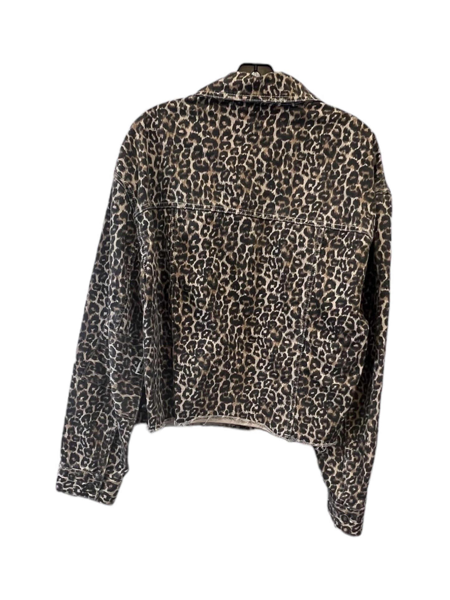 Jacket Denim By Free People In Animal Print, Size: L