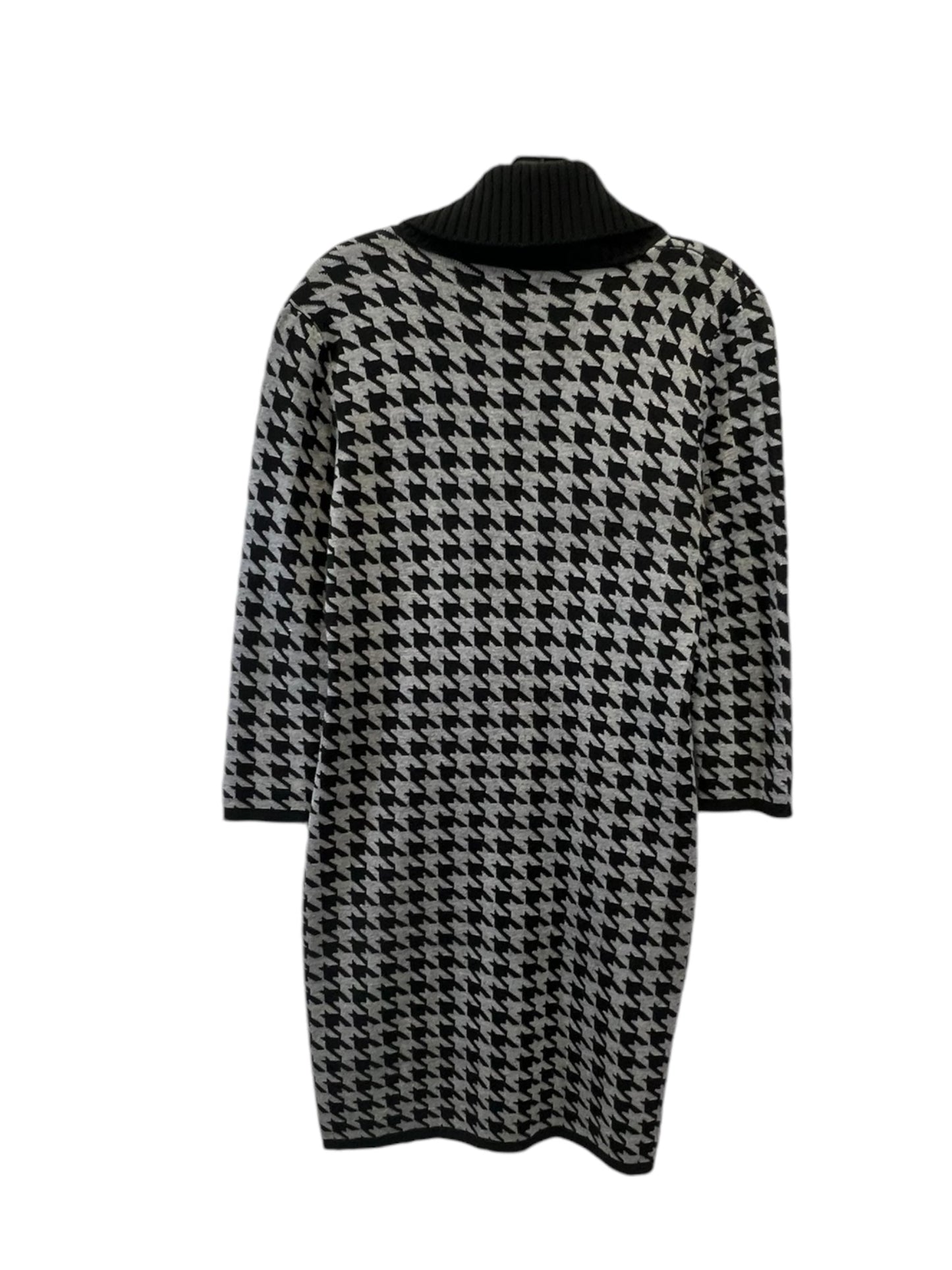 Dress Sweater By Calvin Klein In Black & Grey, Size: M