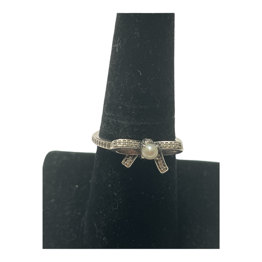 Bow Ring with Pearl Accent Other By Pandora