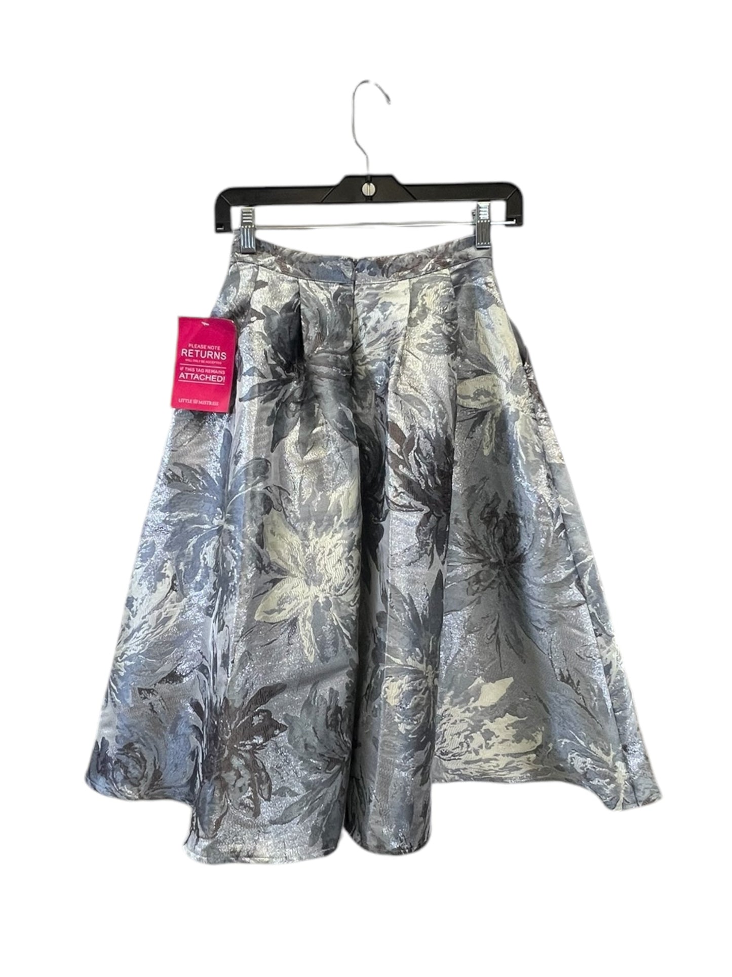 Skirt Maxi By Little Mistress In Grey & Silver, Size: S