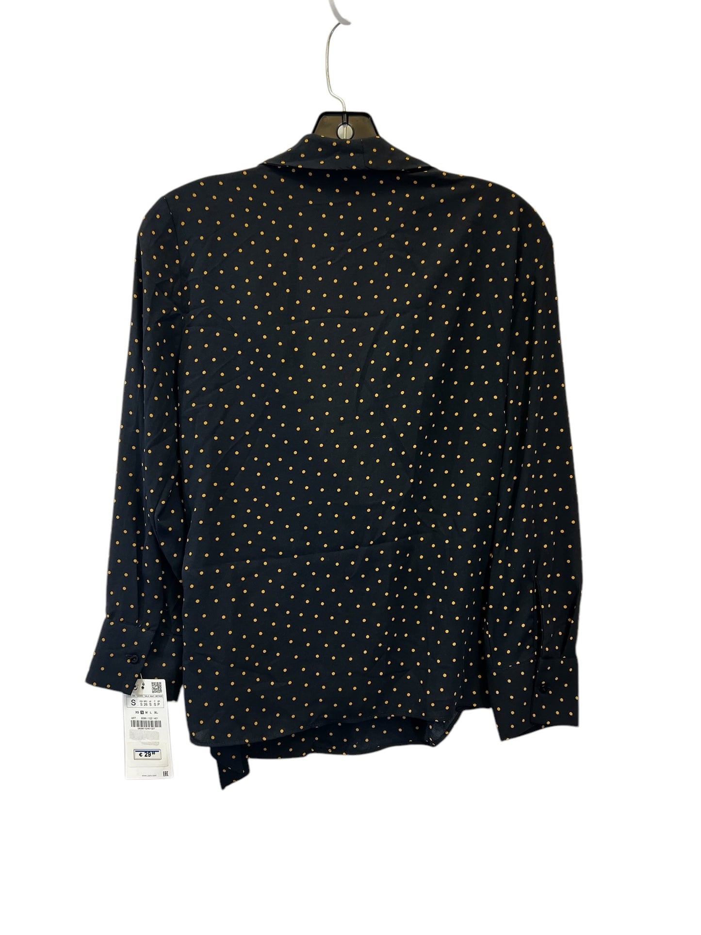 Top Long Sleeve By Zara Basic In Polkadot Pattern, Size: S