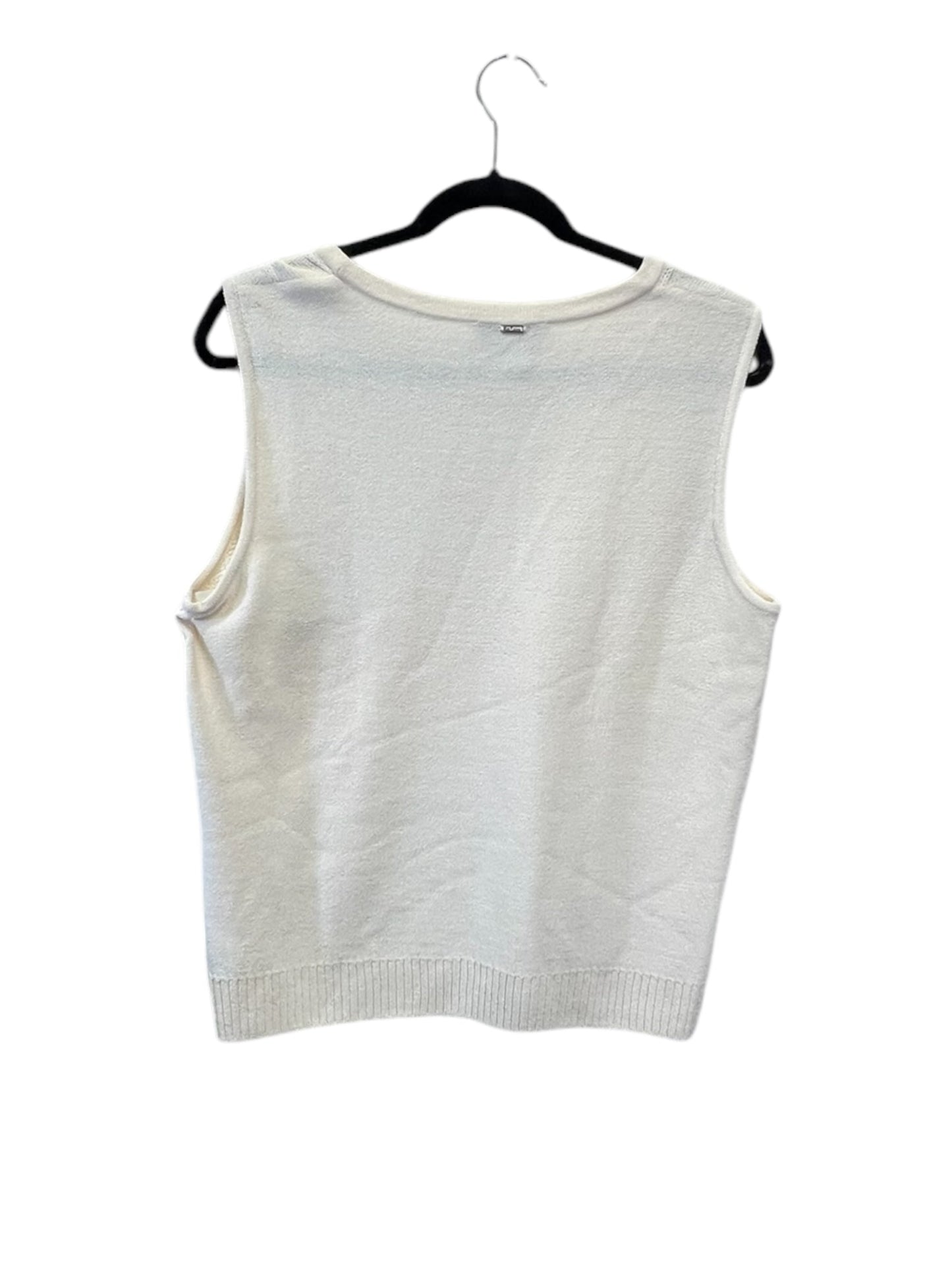 Top Sleeveless Designer By St. John In Cream, Size: L