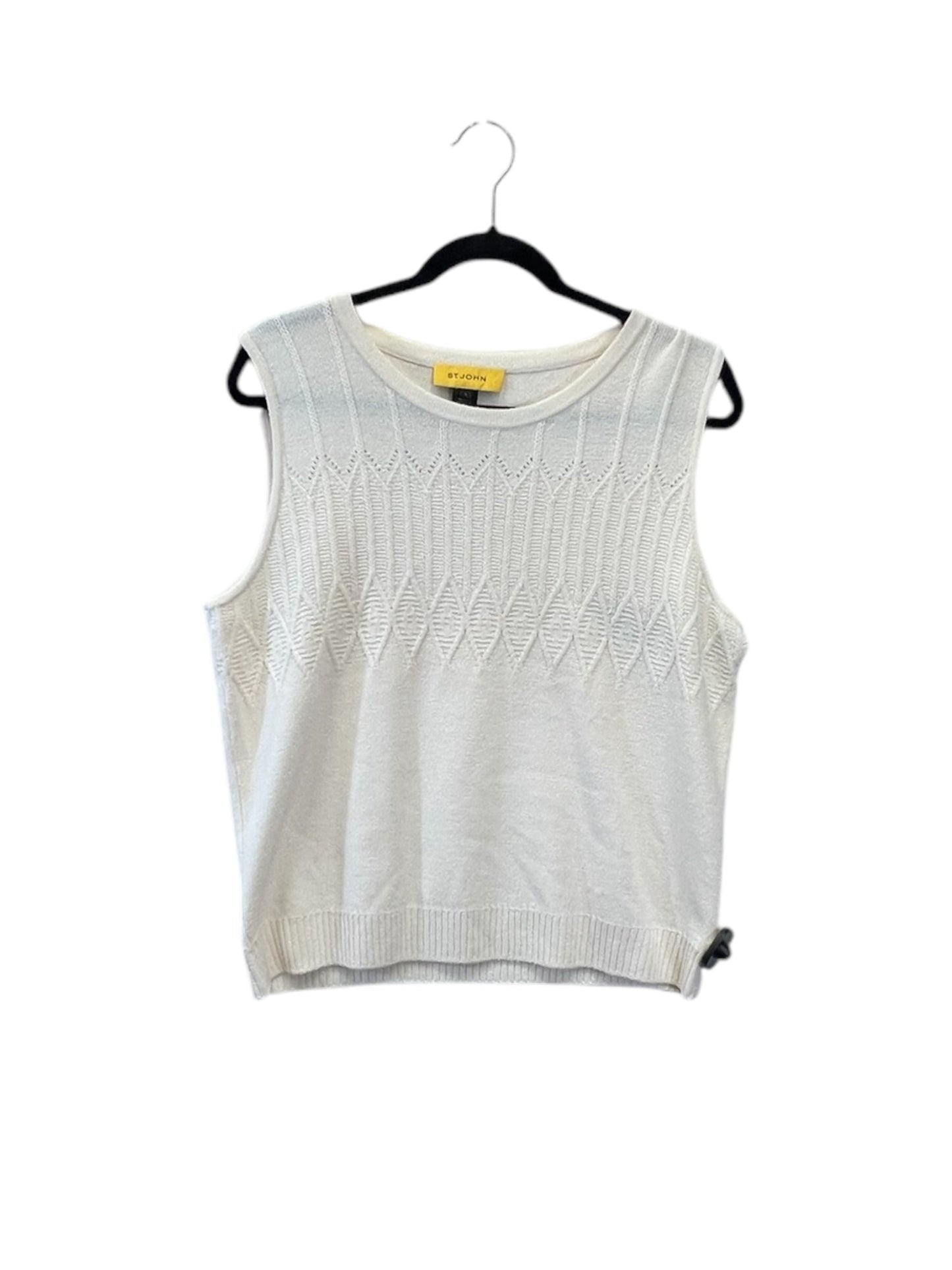 Top Sleeveless Designer By St. John In Cream, Size: L