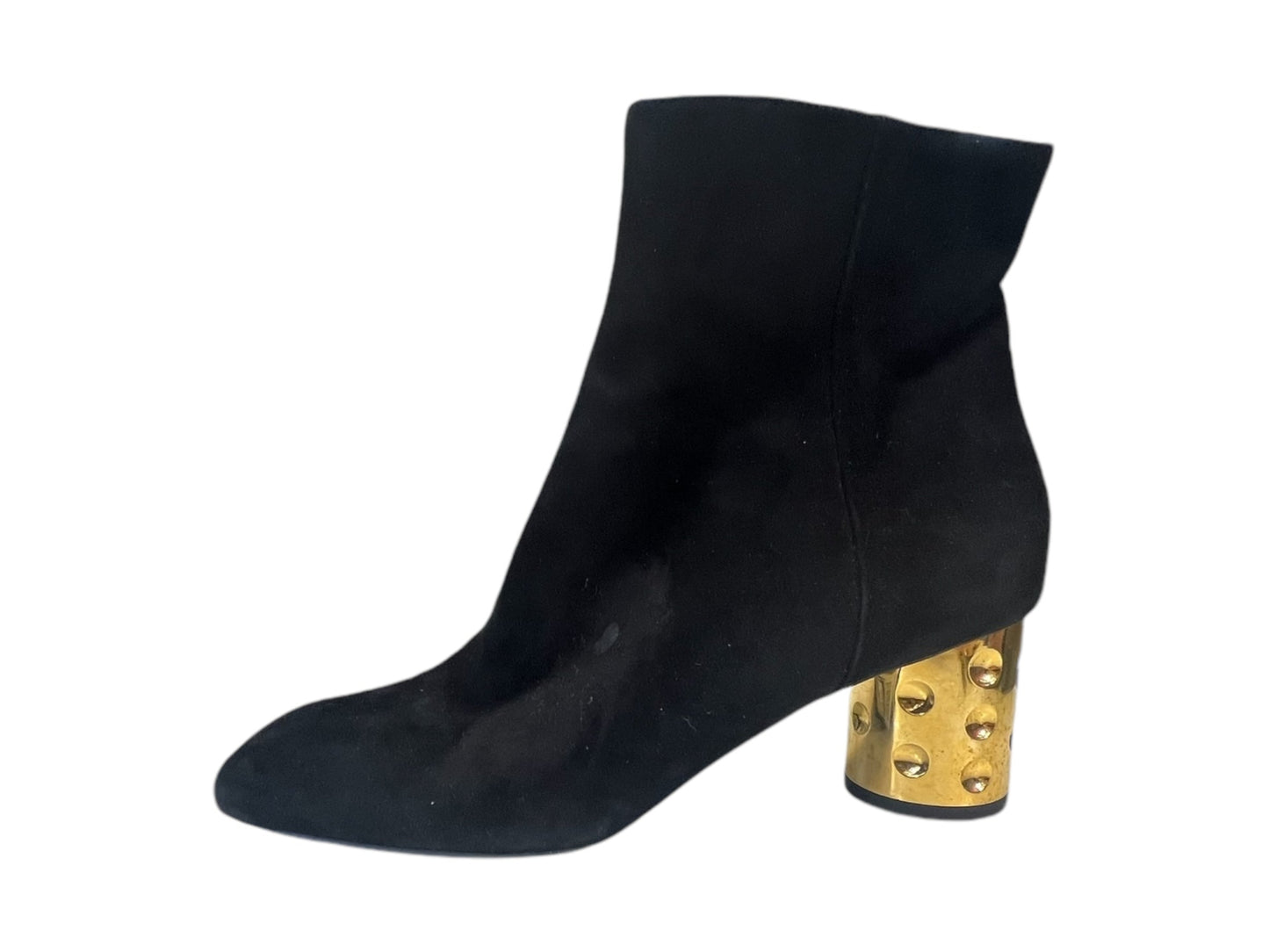 Boots Luxury Designer By Louis Vuitton In Black & Gold, Size: 7.5