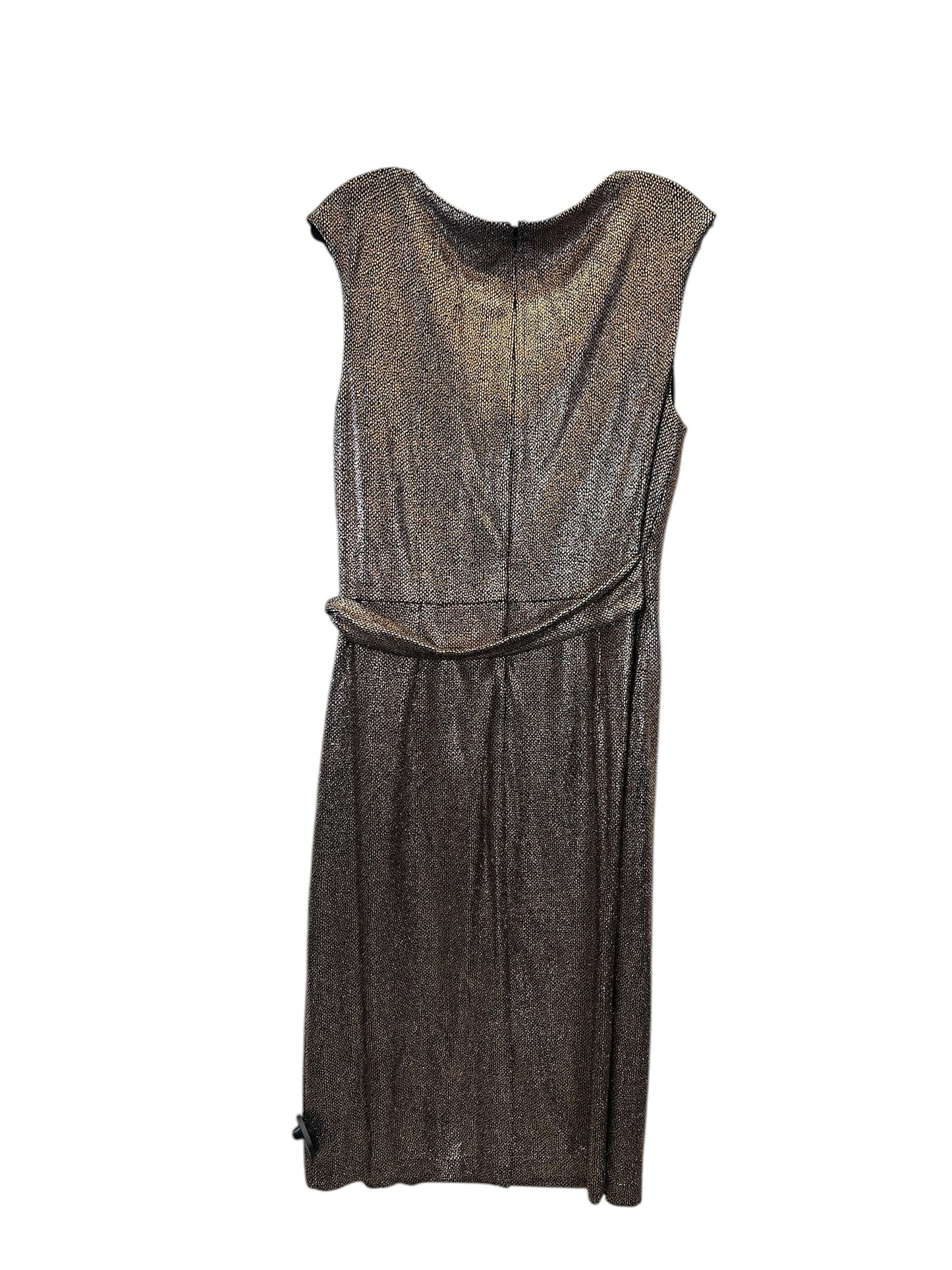 Dress Party Midi By Tahari By Arthur Levine In Gold, Size: Xl