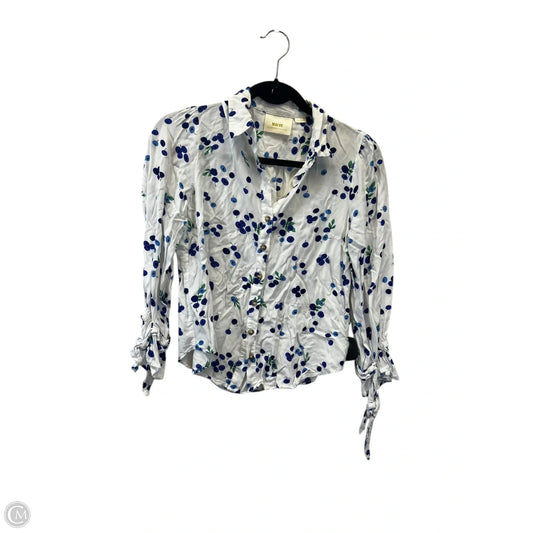 Top Long Sleeve Designer By Maeve In Blue & Green, Size: Xs