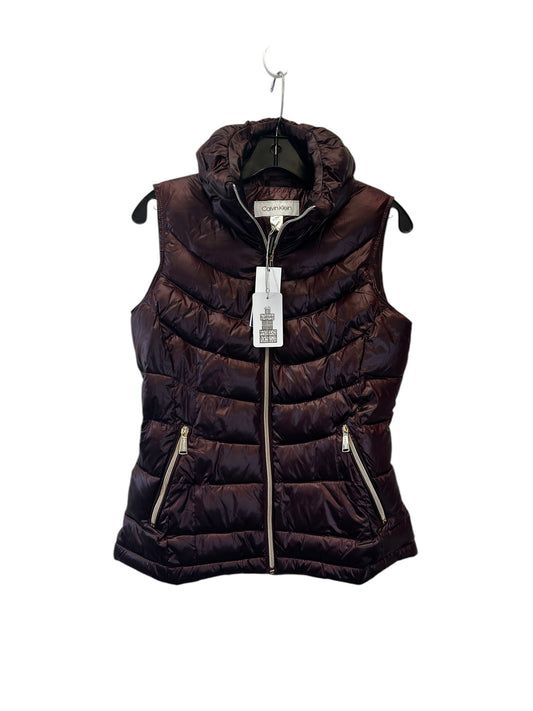 Vest Puffer & Quilted By Calvin Klein In Purple, Size: Xs