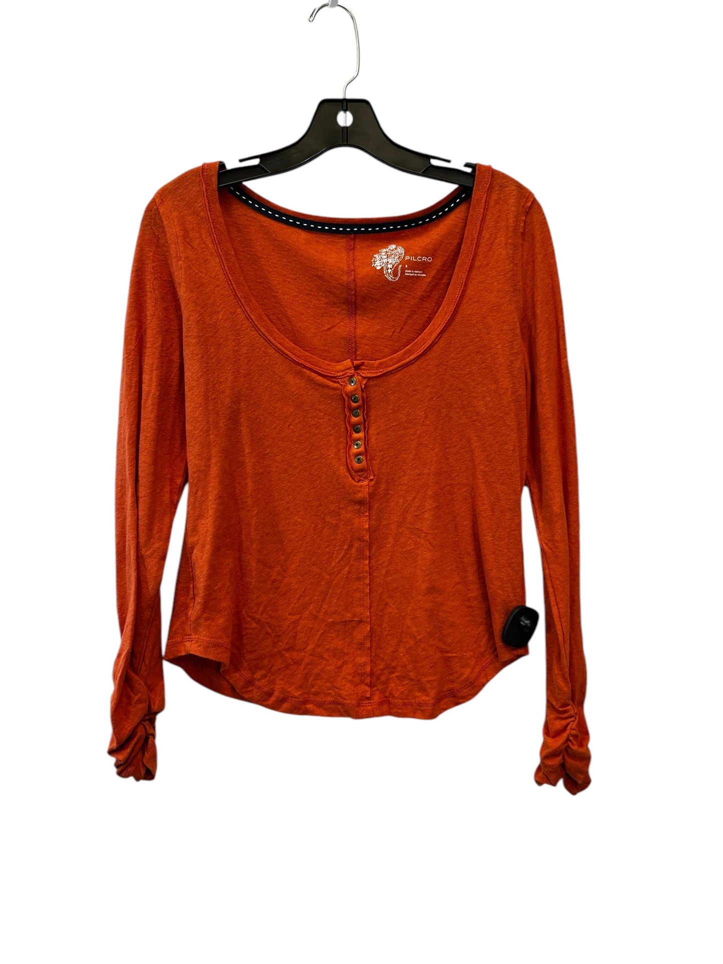 Top Long Sleeve By Pilcro In Orange, Size: S