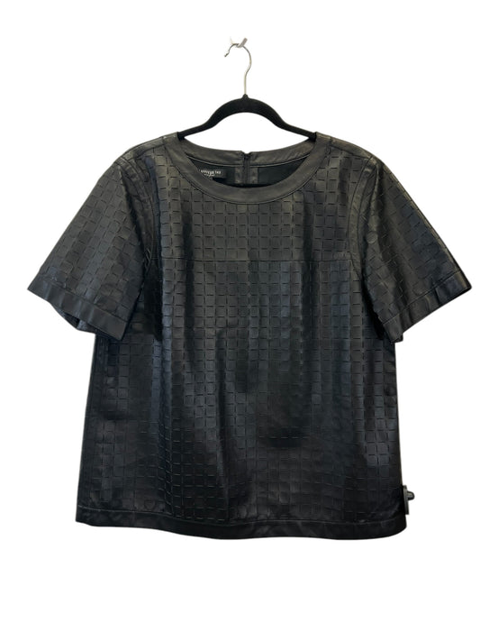 Top Short Sleeve Designer By Lafayette 148 In Black, Size: L