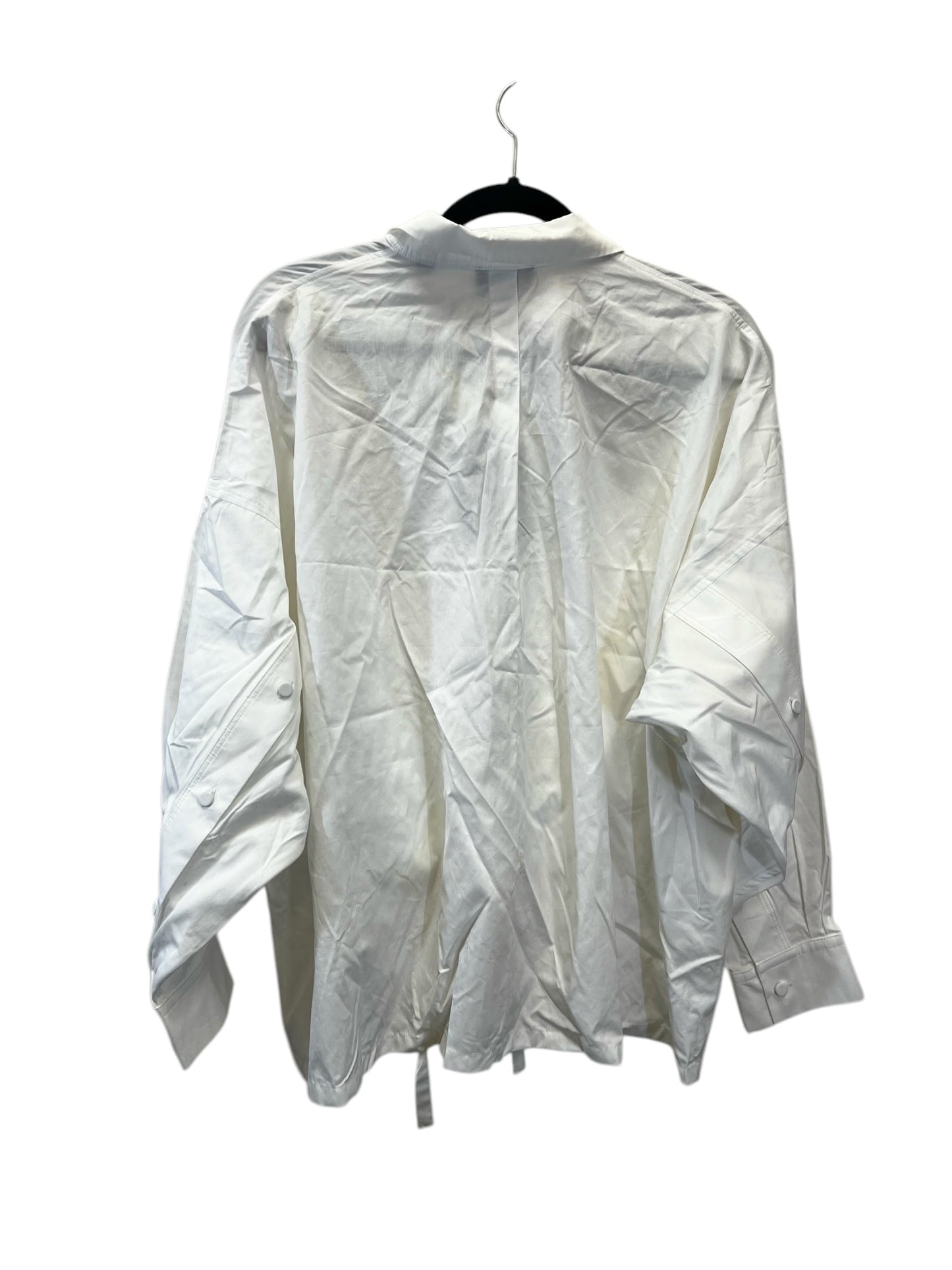 Top Long Sleeve Designer By Armani In White, Size: L