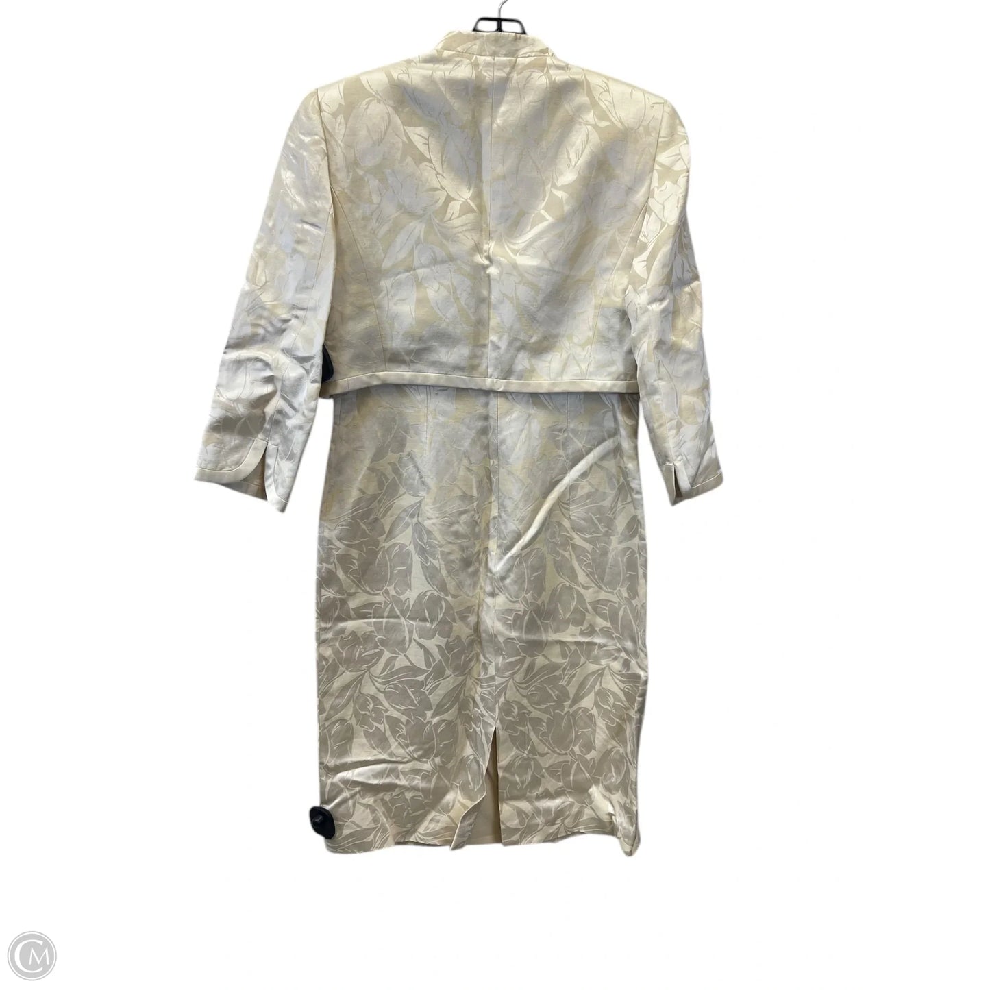Dress Designer By Tahari By Arthur Levine In Cream, Size: M