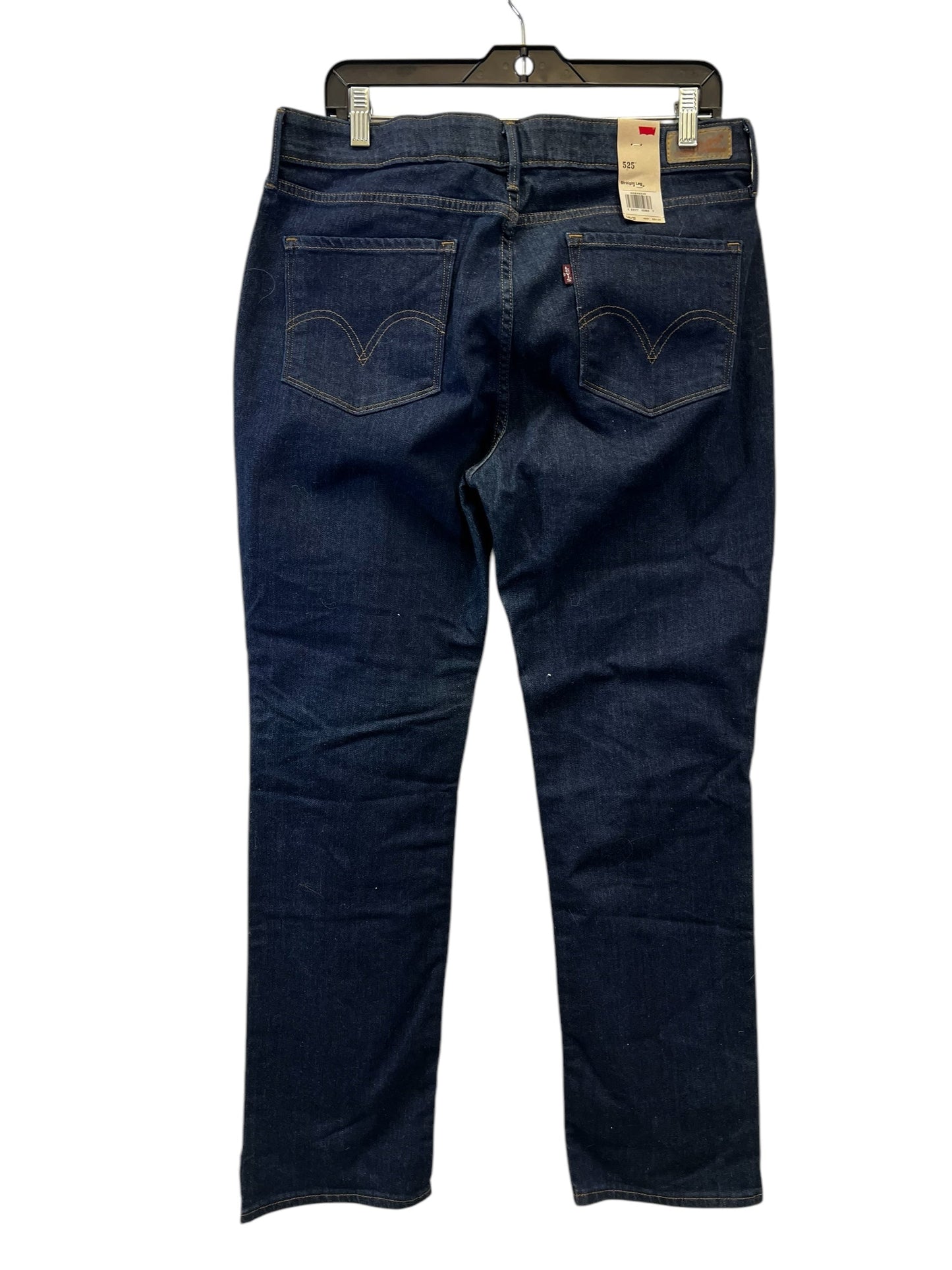 Jeans Straight By Levis In Blue Denim, Size: 14