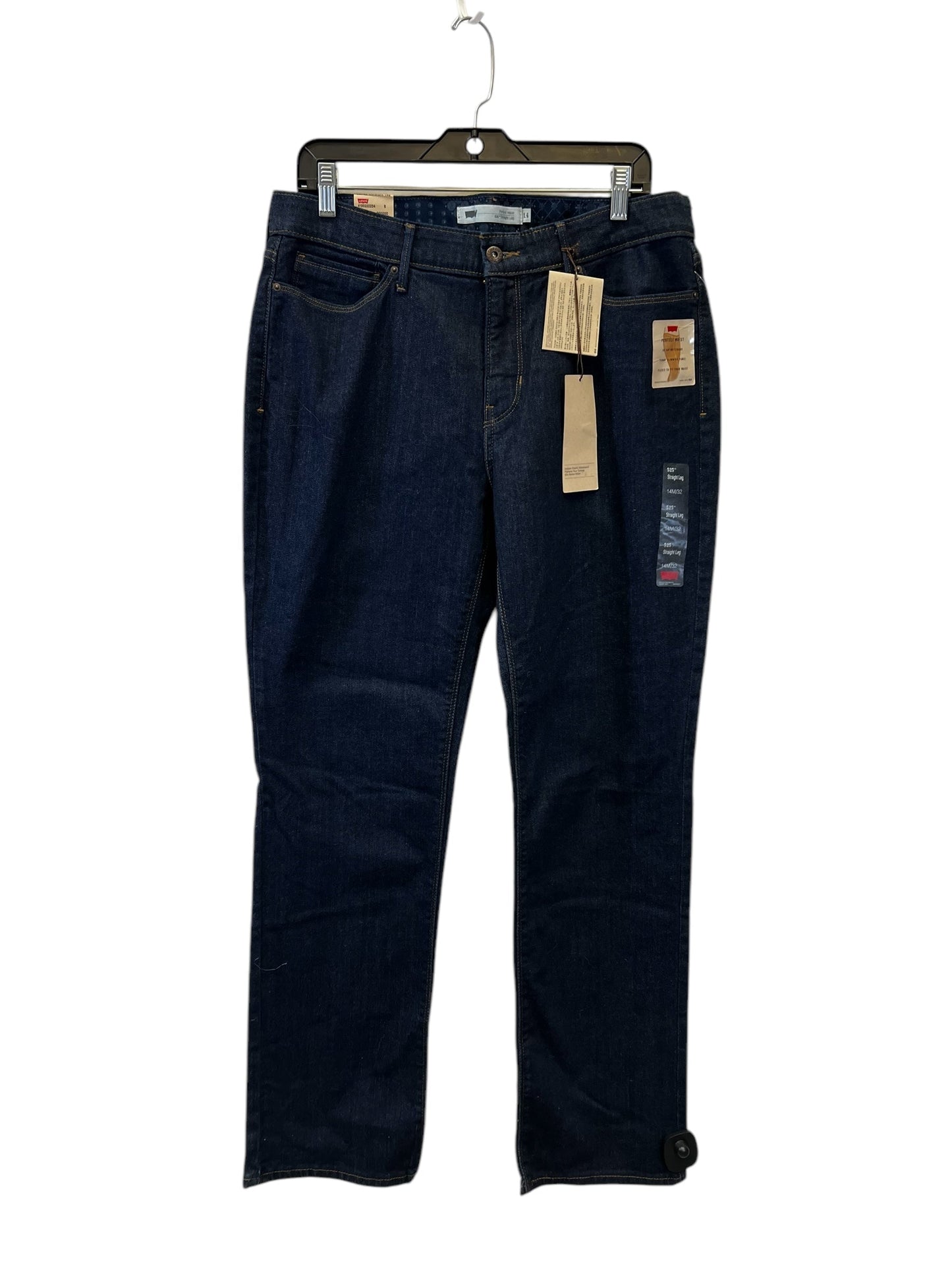 Jeans Straight By Levis In Blue Denim, Size: 14