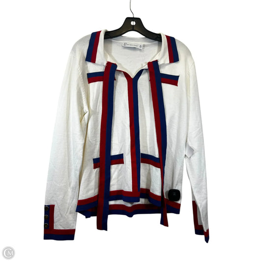 Top Long Sleeve By New York And Co In Blue & Red & White, Size: Xl