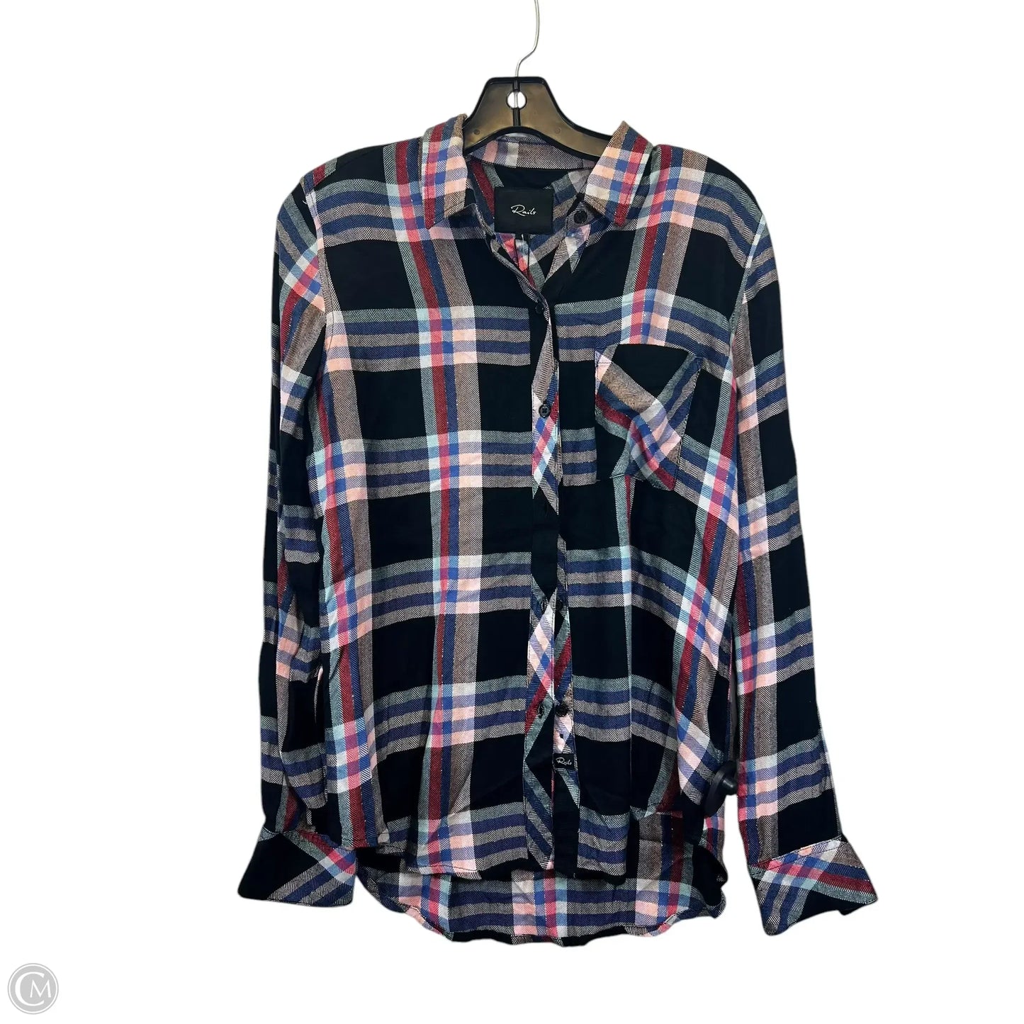 Top Long Sleeve Designer By Rails In Plaid Pattern, Size: S